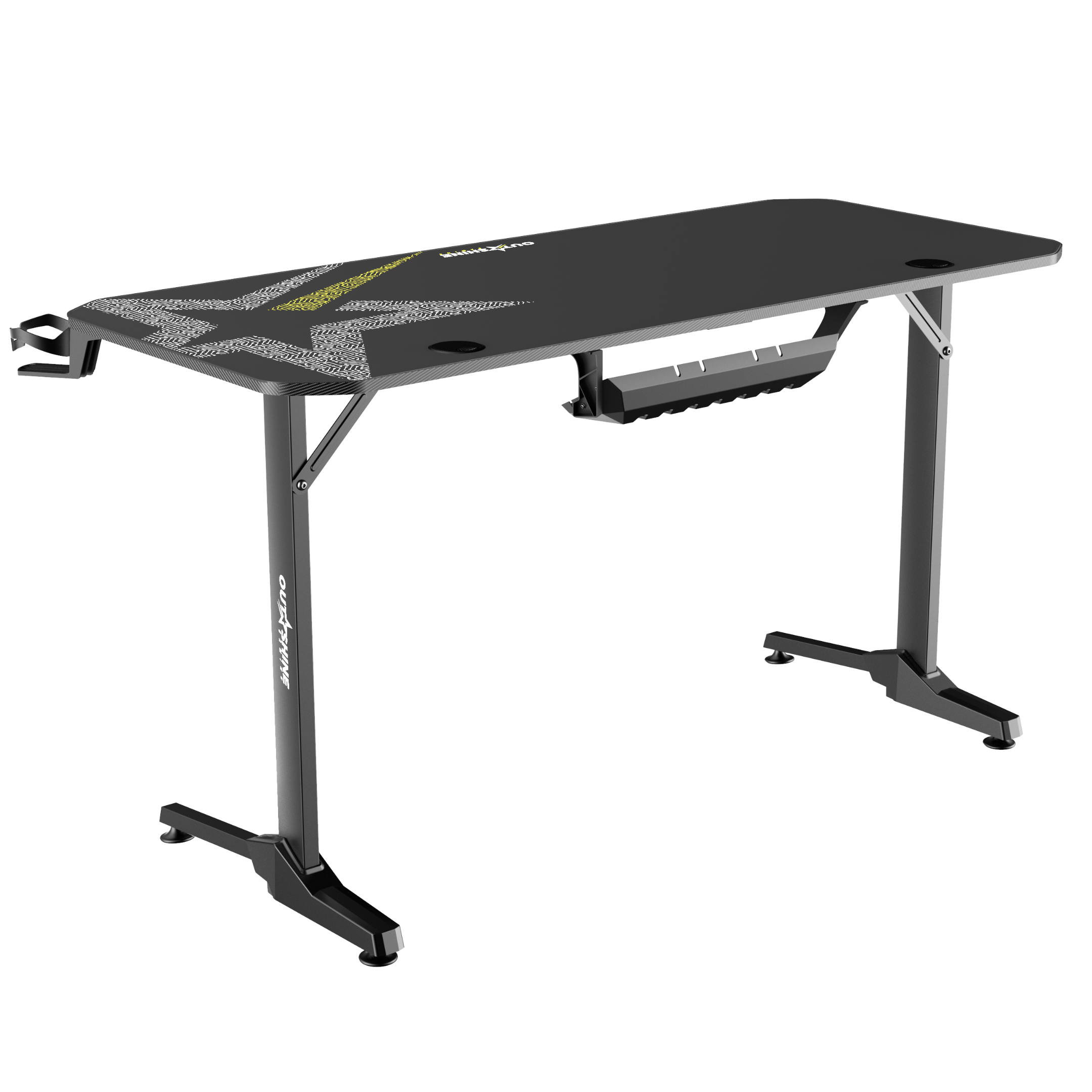 Fortitude 140cm Wide Gaming Desk - Ergonomic Computer Desk for PC & Console Gamers - Perfect for Home Office, Streaming & Esports Setup