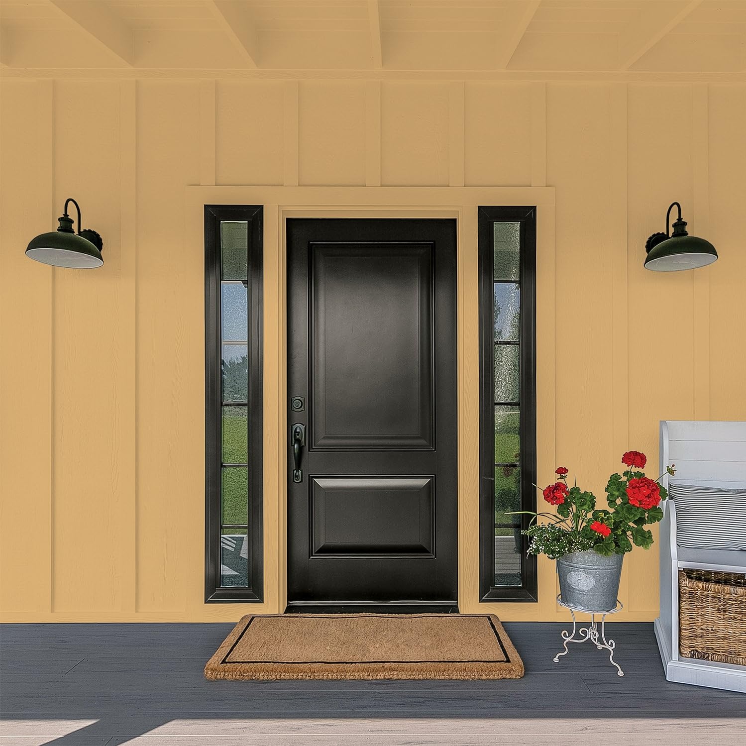 Glidden Exterior Paint and Primer in One - Brown Good Life, Flat Finish, 5-Gallon Bucket | One-Coat Coverage for Houses, Fences & Outdoor Projects