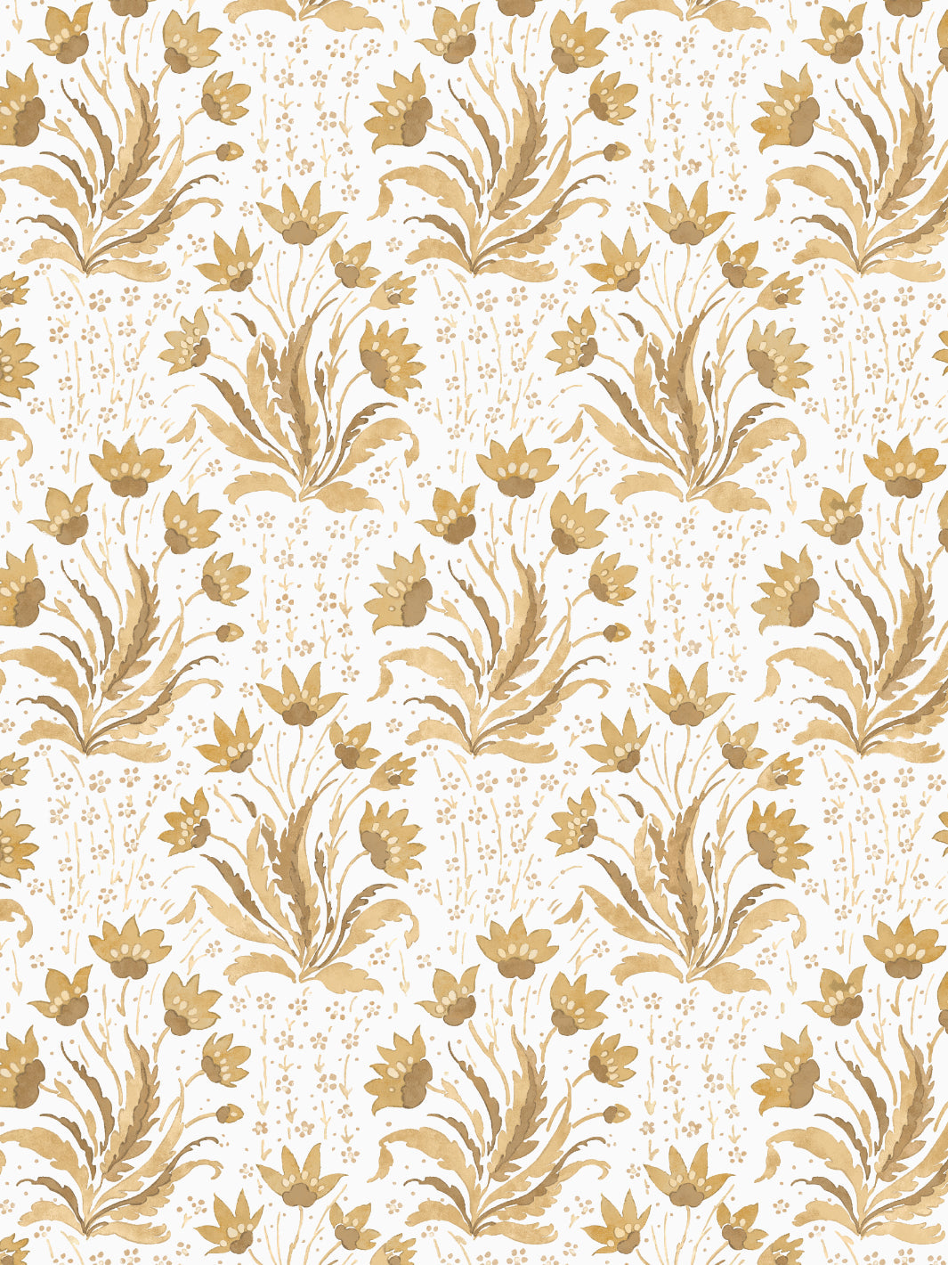 Nathan Turner Hillhouse Floral Tonal Mustard Wallpaper - Peel and Stick Removable Wallpaper for Bedroom, Living Room, Nursery Decor