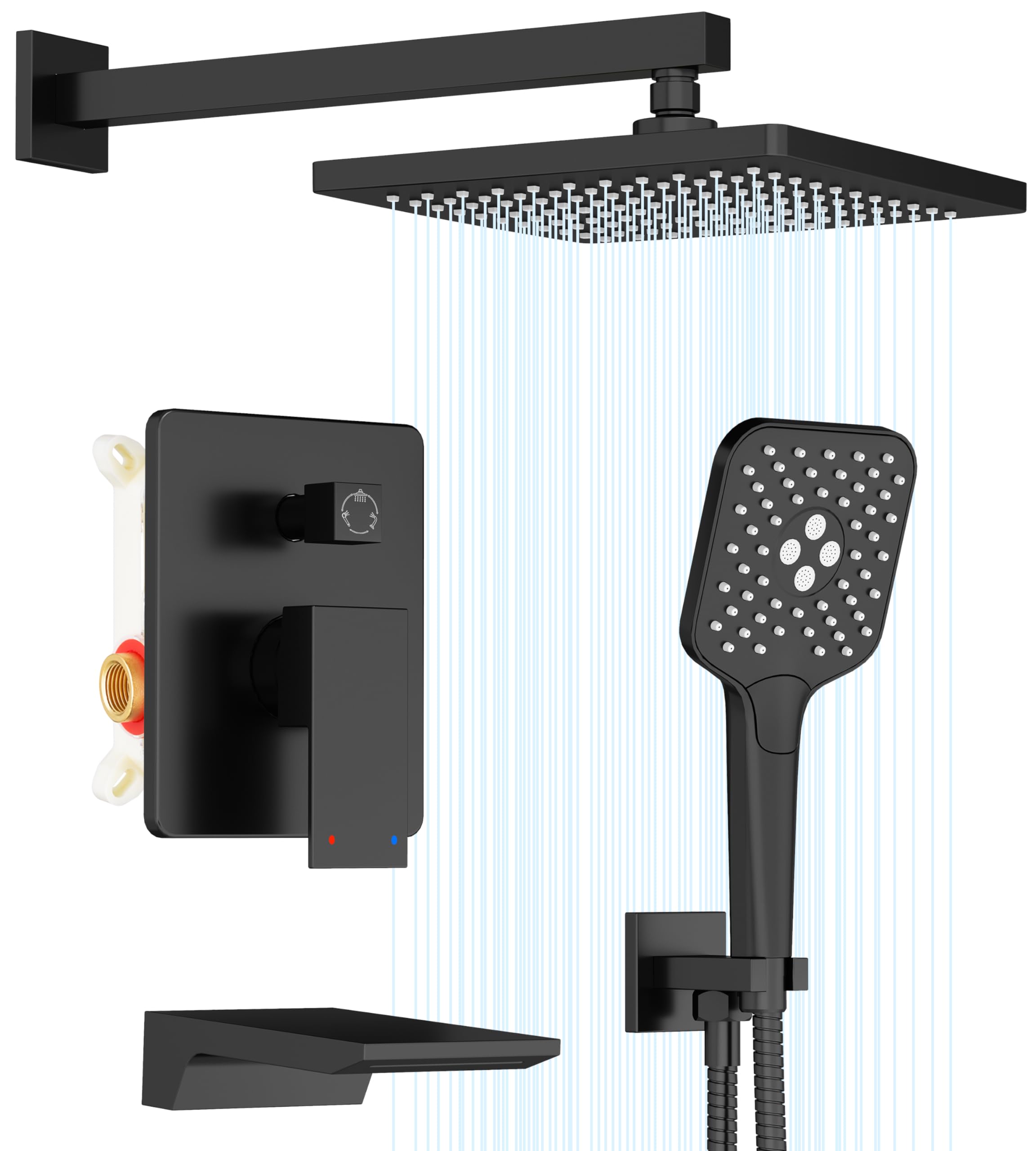 Gabrylly Matte Black Shower System - 10