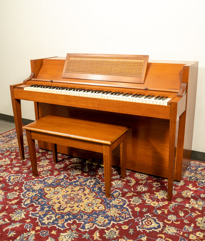 Acrosonic by Baldwin Spinet Piano in Satin Oak Finish | Serial Number 670826 | Perfect for Home, Studio & Small Venue Performances