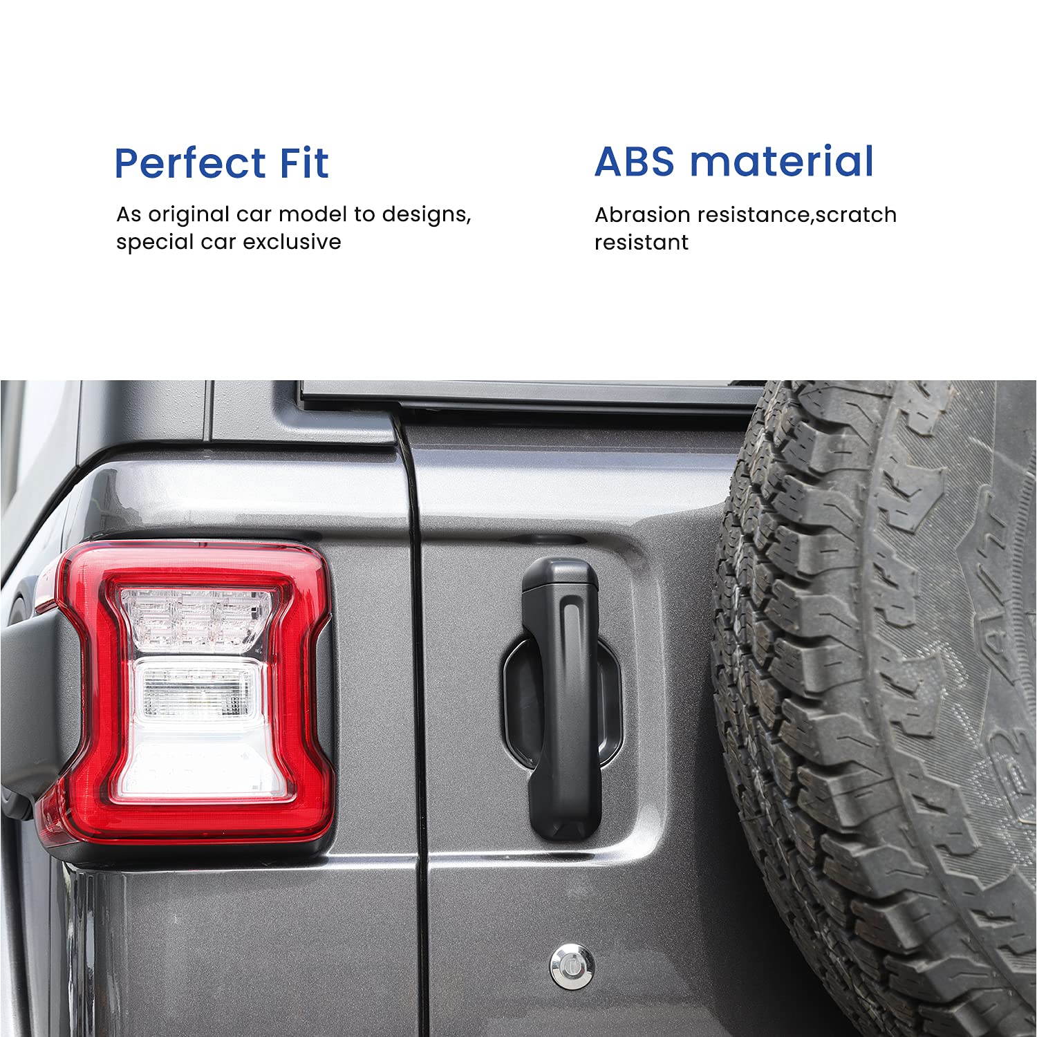 Hoolcar Black 5PCs Door Handle Bowl Trims for 2018-2020 Jeep Wrangler JL & JLU - Exterior Accessories Upgrade for Off-Road & Daily Driving
