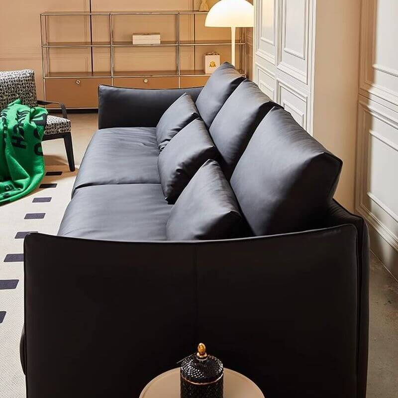 Premium Ink Standard Sofa with Armrest & Hidden Support - Modern Living Room Furniture for Home & Office Comfort