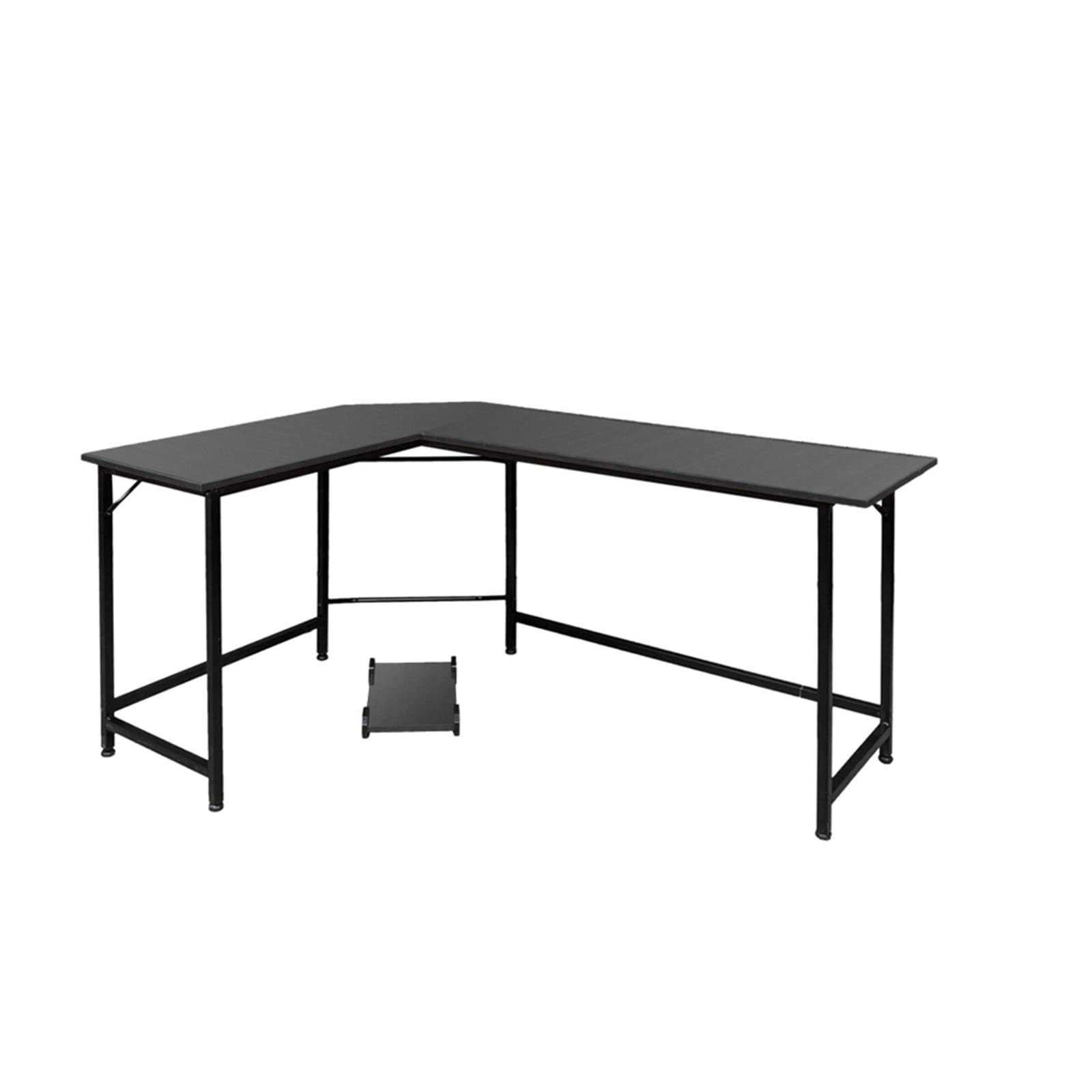 Tesmula Black L-Shaped Computer Desk for Home Office - Ergonomic Gaming & Workstation with Storage Shelf | Perfect for Small Spaces, Bedrooms & Dorm Rooms