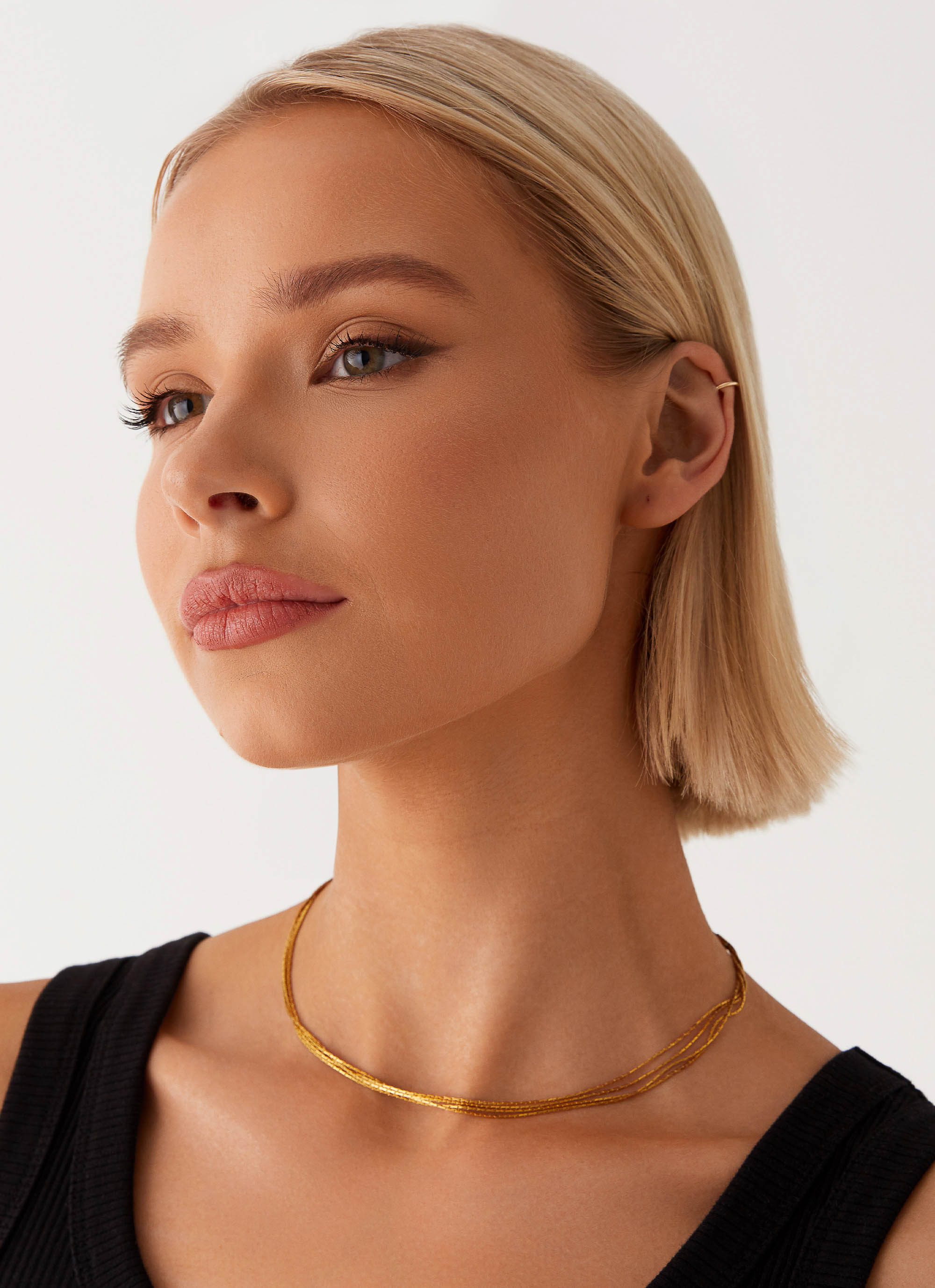 Elegant Gold High Necklace for Women - Perfect for Weddings, Parties & Special Occasions