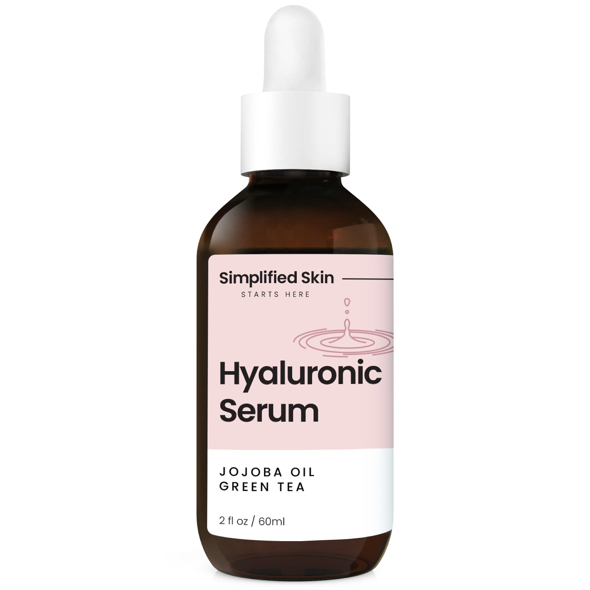 Hyaluronic Acid Face Serum with Jojoba Oil, Green Tea & Vitamin C - Deep Hydration Anti-Aging Serum for Smooth, Plump & Youthful Skin - 2 Fl Oz - Perfect for Daily Skincare Routine & Nighttime Moisturizing