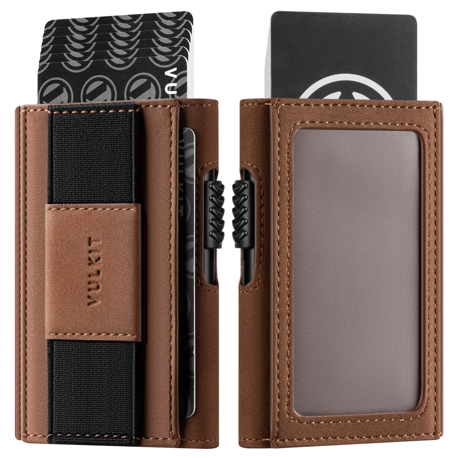 VC310 Elastic Money Band & Leather Wallet with Clear Window - Cash, Coin, and ID Card Holder for Everyday Use, Travel & Organization