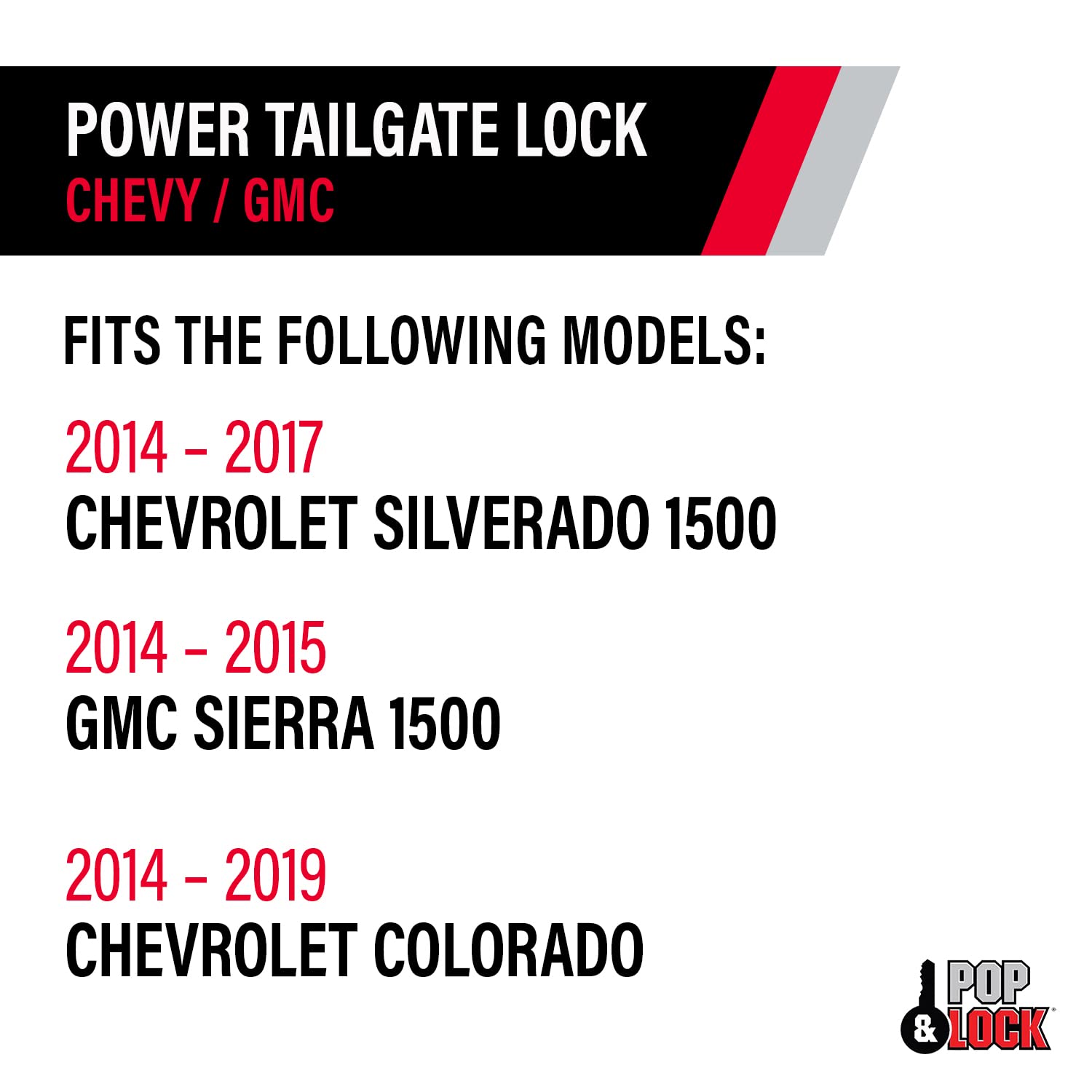 Pop & Lock PL8140 Power Tailgate Lock Kit - Compatible with Chevrolet Silverado 1500 & GMC Sierra 1500/2500 Trucks | Secure Anti-Theft Solution | Perfect for Parking Lots, Job Sites & Outdoor Adventures