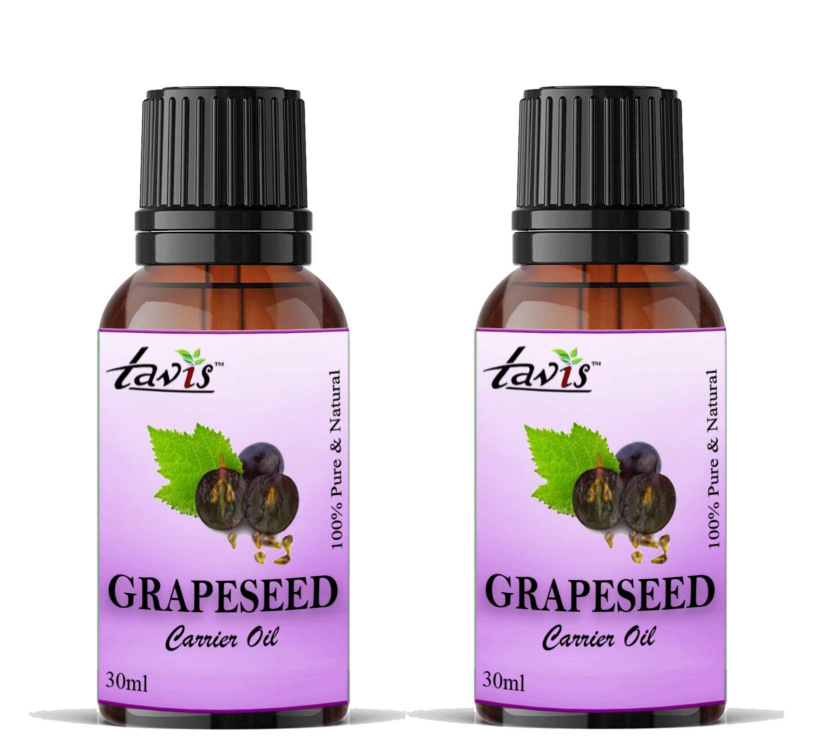Organic Cold-Pressed Grapeseed Oil - 60ml | Lightweight Moisturizer for Skin & Hair | Perfect for Cooking, Massage & DIY Beauty Recipes
