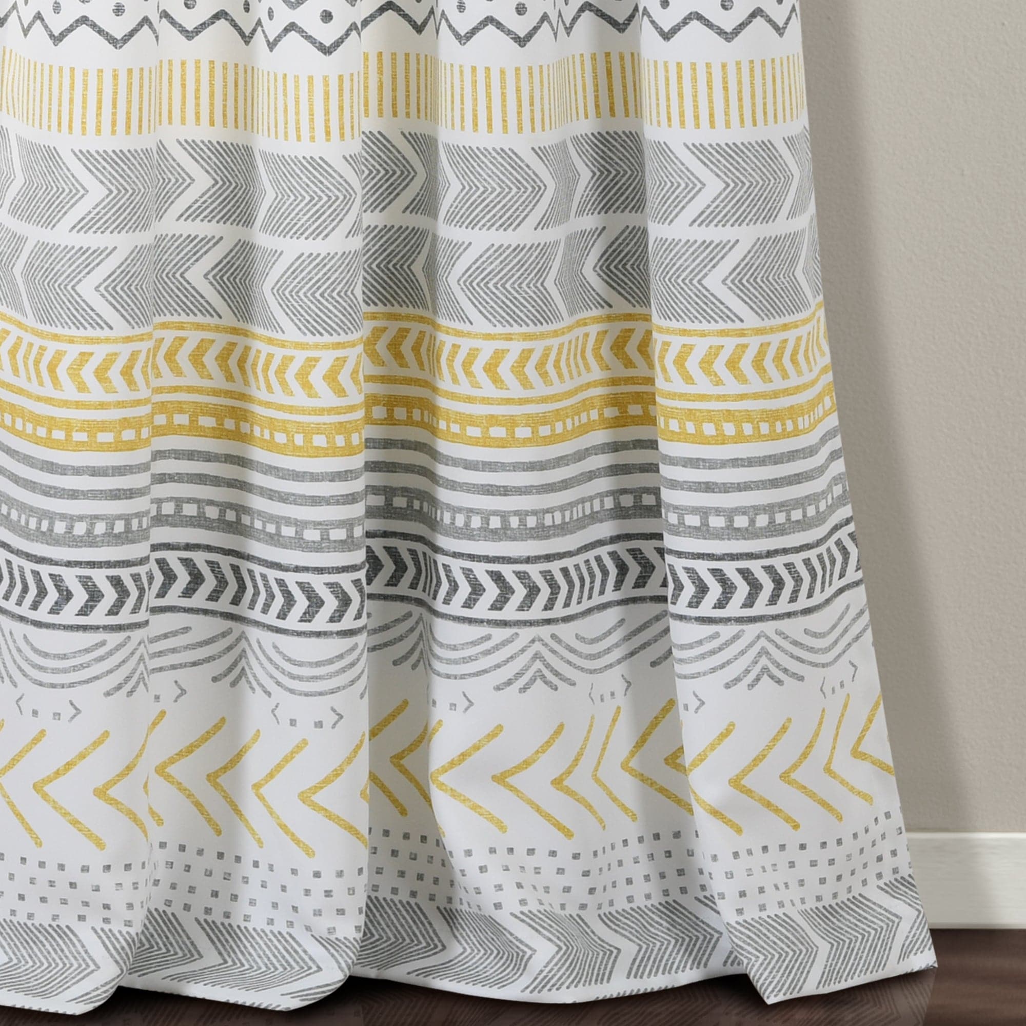 Hygge Geo Light Filtering Window Curtain Panel Set - Modern Geometric Pattern Sheer Drapes for Living Room, Bedroom & Nursery - Soft Sunlight & Privacy Solution