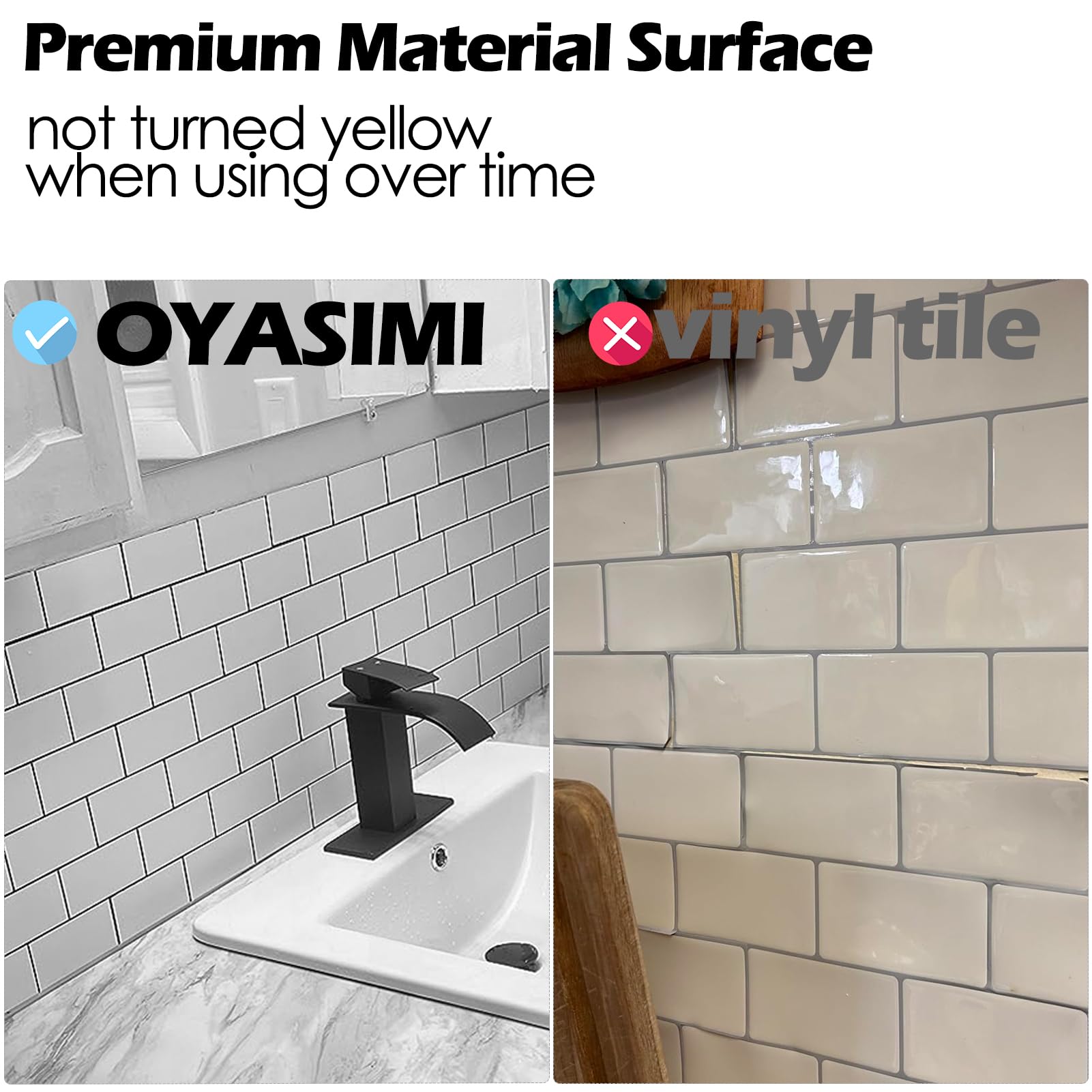 10 Sheets Thicker Peel and Stick Backsplash Tiles - 12