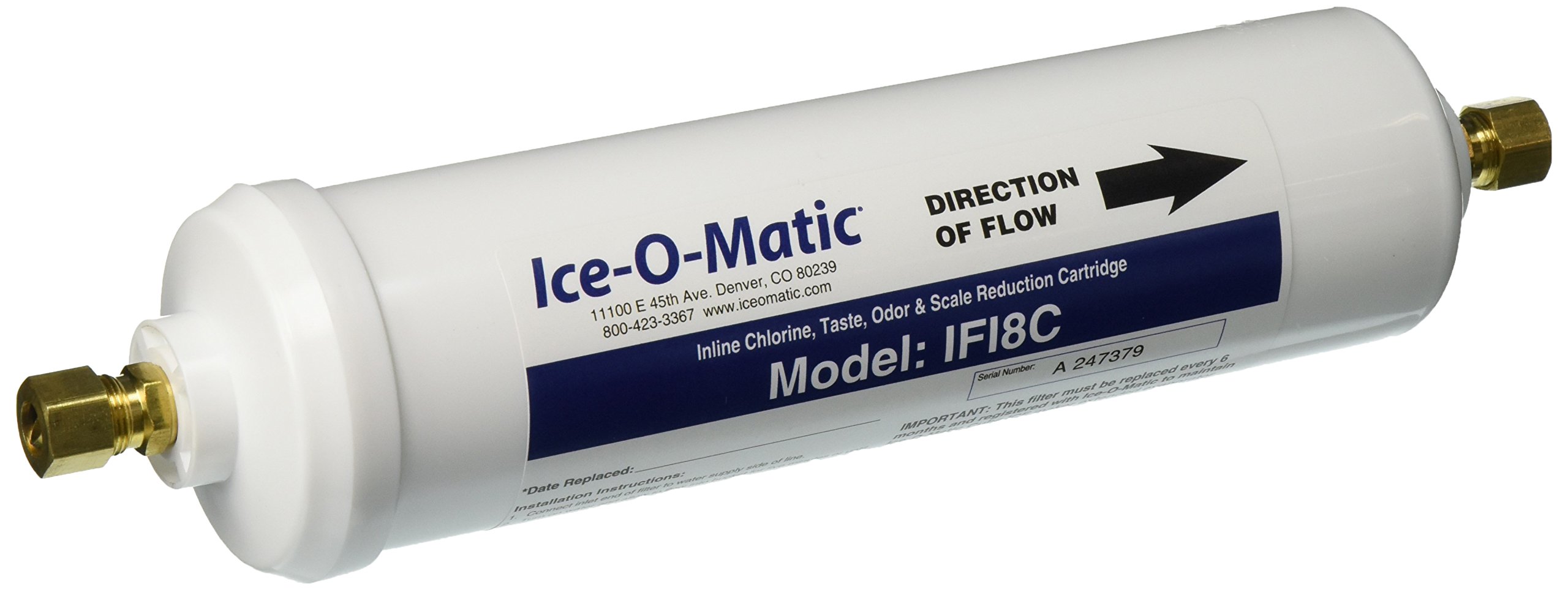 Ice-O-Matic IF18C Replacement Water Filter Cartridge for Ice Machines - Clean & Safe Ice for Restaurants, Bars, and Home Use