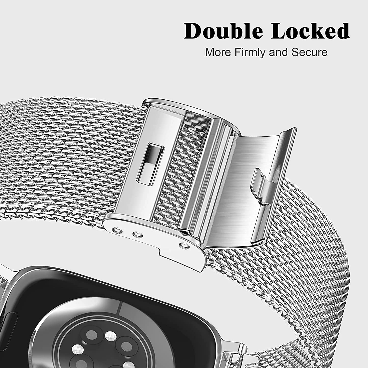 ECSEM Stainless Steel Watch Band - Quick Release Replacement Strap Compatible with FirYawee Smartwatch | Durable Metal Wristband for Workout, Office & Daily Wear