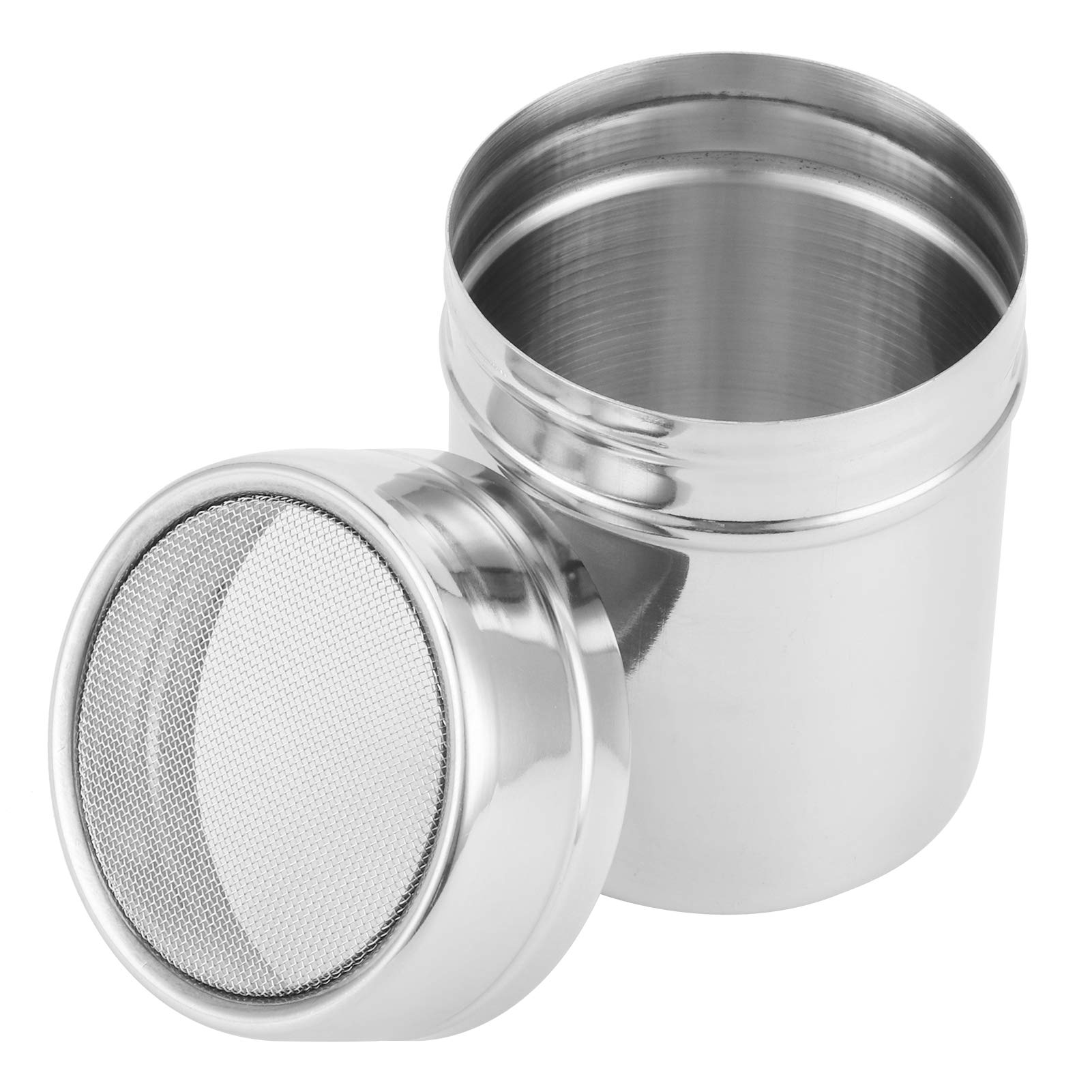 Durable Silver Powder Shaker - Anti-Corrosion Sugar Dredger for Kitchen Baking & Coffee