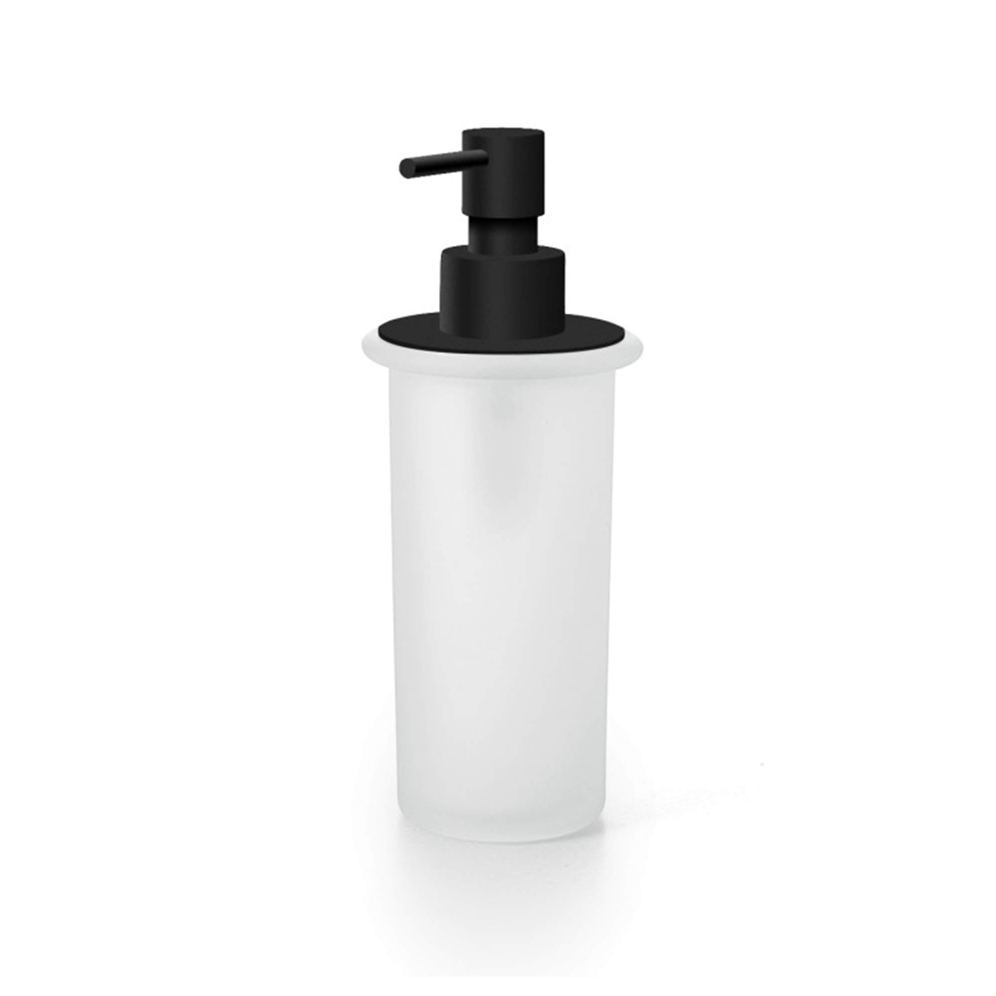 Premium Matte Black Frosted Glass Soap Dispenser with Pump - Elegant Bathroom Decor for Kitchen, Bathroom & Vanity - Saon 55006.81