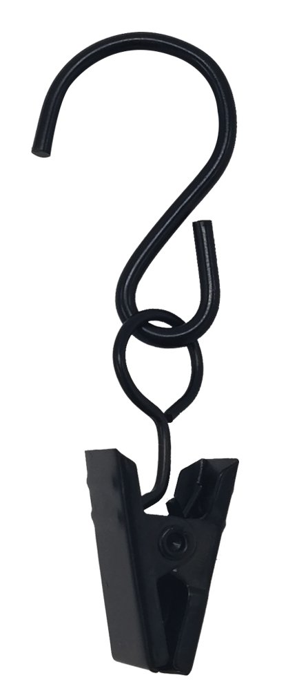 Heavy Duty S Hooks & Curtain Clips - Multi-Purpose Hangers for String Lights, Party Decor, Awnings & Gutters - Perfect for Home, Patio, Garage, Camping & Outdoor Events (12-Pack) - Durable Rust-Proof Hooks for Hanging Decorations, Plants & Holiday Lights