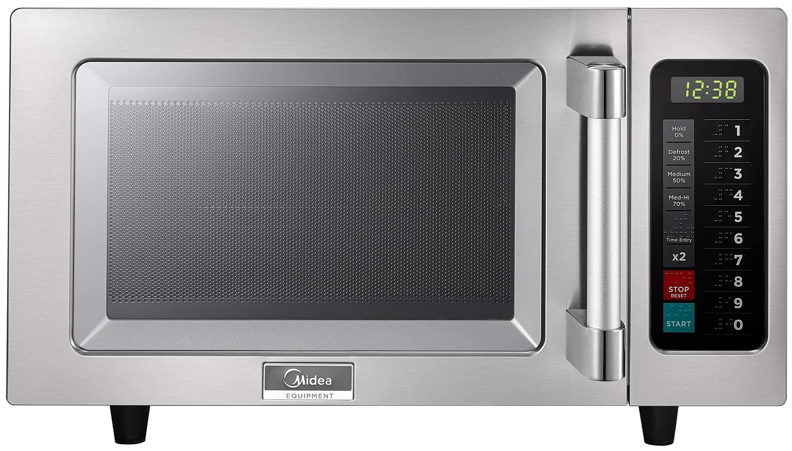 Midea 1025F1A 1000W Commercial Microwave Oven - 0.9 CuFt Stainless Steel Countertop with Touch Control | Perfect for Restaurants, Cafes & Office Kitchens