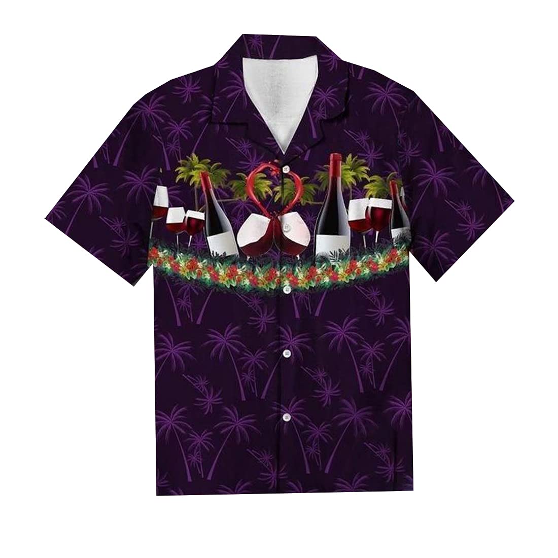 Men's Tropical Hawaiian Shirts for Summer - Short Sleeve Button Down Aloha Shirts with Drinking Prints | Beach Party, Vacation & Casual Wear