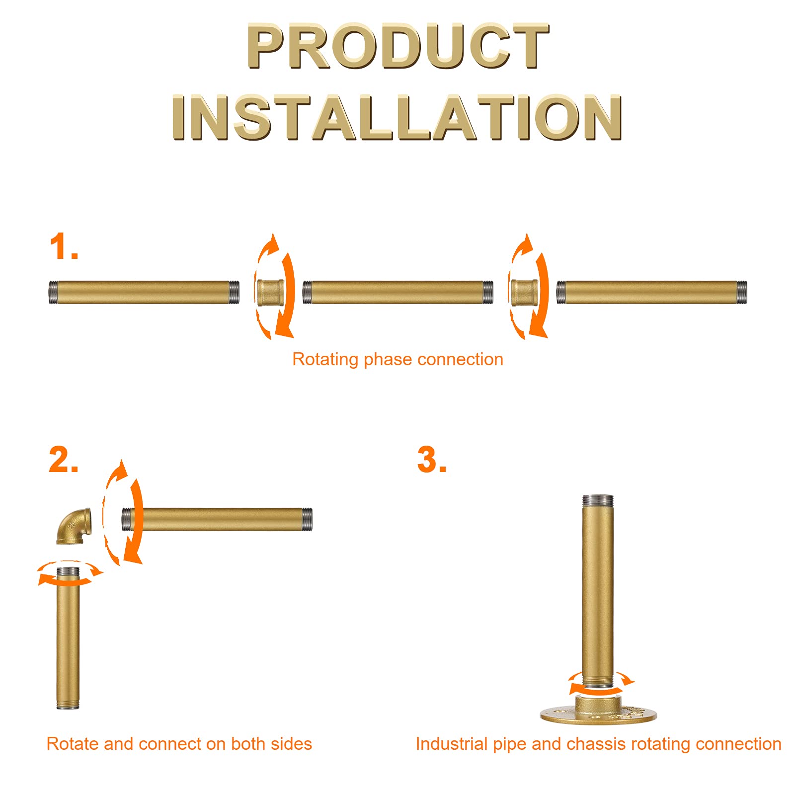 Industrial Gold Pipe Clothing Rack - 40