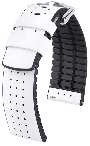 Hirsch Tiger White 22mm Genuine Leather Watch Strap - Premium Replacement Band for Smartwatches & Traditional Watches - Perfect for Business, Casual & Outdoor Activities