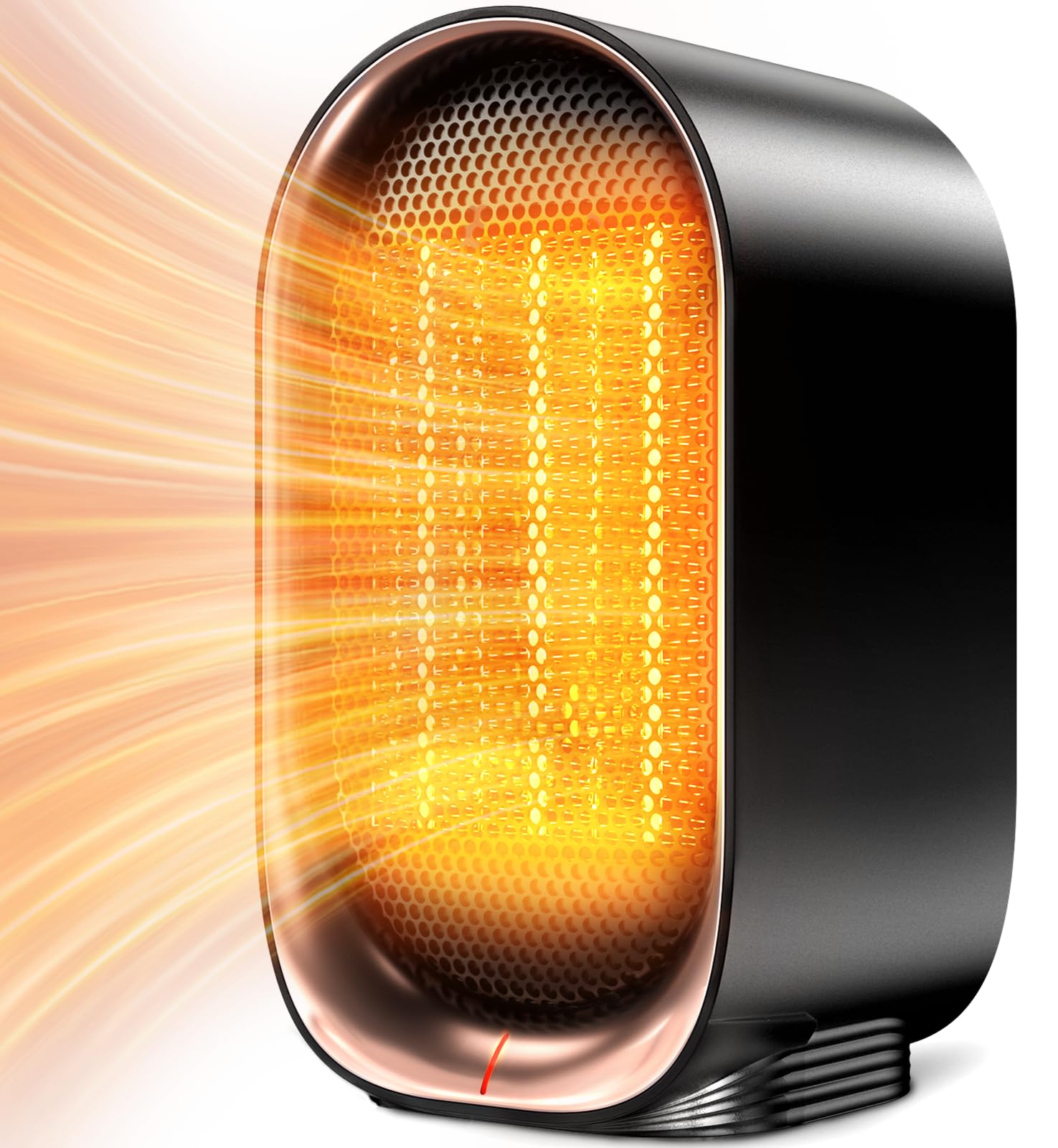 Portable Space Heater with Fast 2S Heating - PTC Ceramic Electric Heater with Tip-Over & Overheat Protection | Compact Desk Heater for Office, Bedroom & Indoor Use (Black) | Perfect for Winter Warmth & Energy-Efficient Home Heating