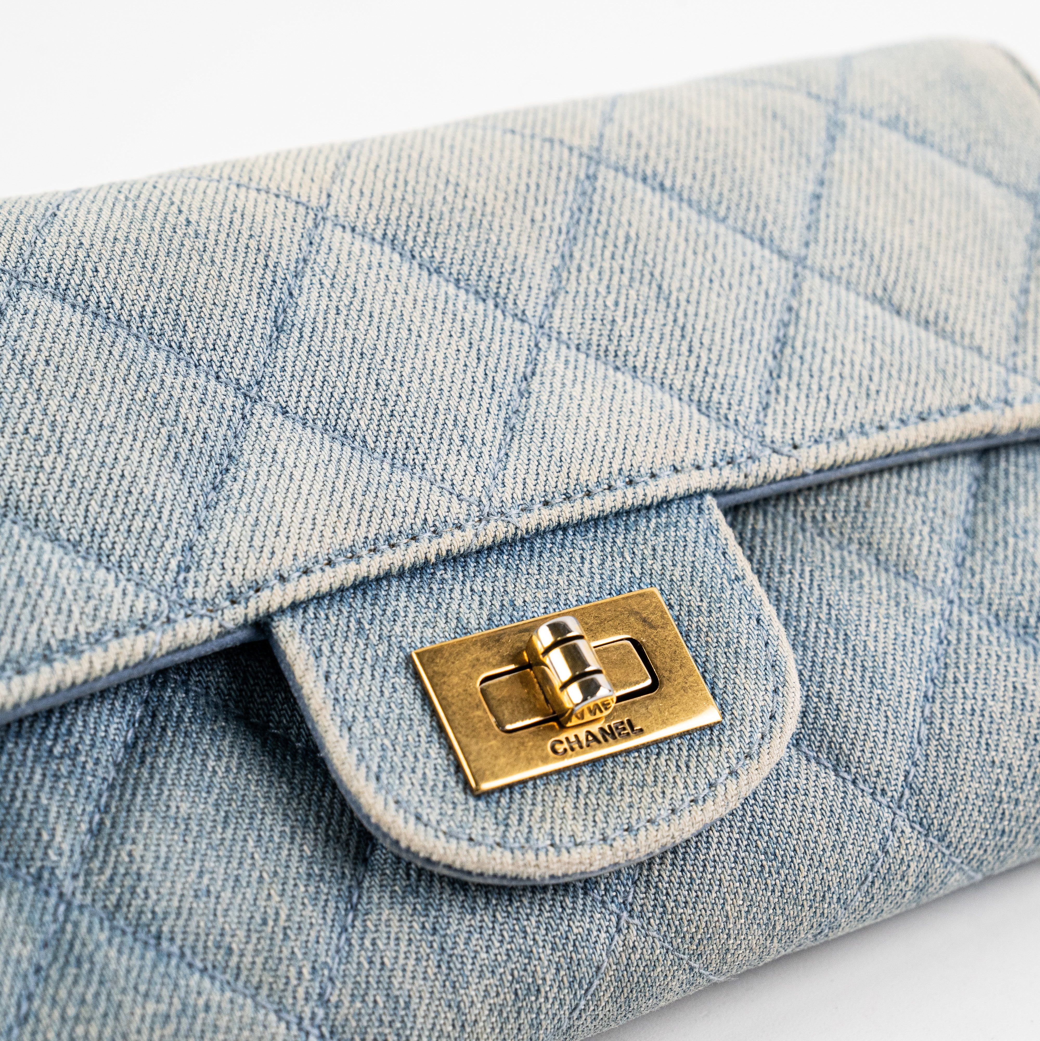 Chanel Reissue Denim Long Wallet for Women - Classic Designer Handbag with Multiple Card Slots & Coin Pocket - Perfect for Everyday Use, Travel & Luxury Gift Giving