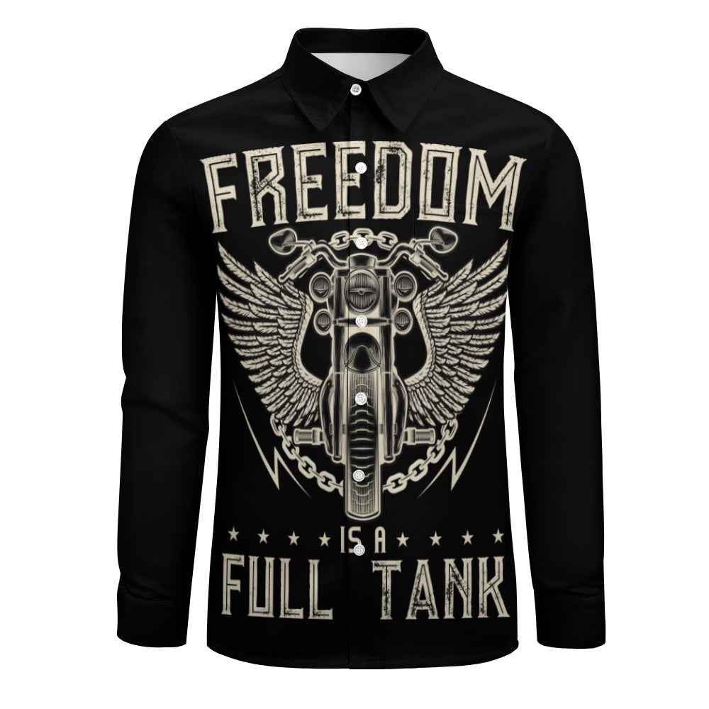 Freedom Is A Full Tank Casual One Pocket Long Sleeve Shirt for Men - Comfortable Everyday Wear for Work, Travel & Outdoor Activities