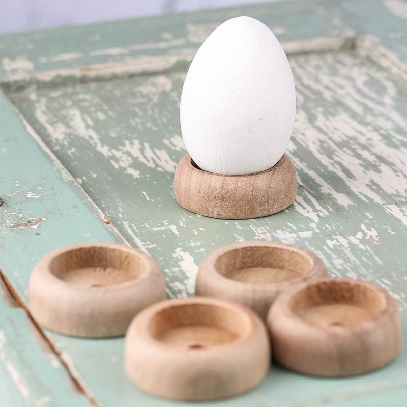 30-Piece Unfinished Wood Egg Stands for Easter Decor | DIY Craft Supplies | Factory Direct Wholesale | Perfect for Easter Displays, DIY Projects, and Home Decor