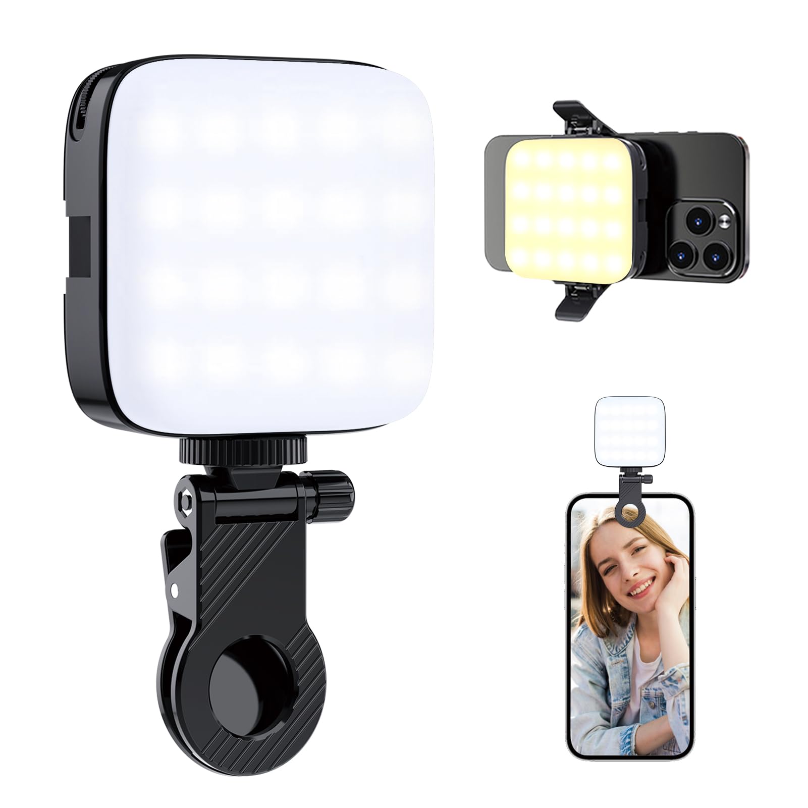 Etentous LED Selfie Ring Light with Clip - 72 LED Portable Selfie Lighting for TikTok, YouTube, Vlogging & Video Conferencing - Adjustable 3000-9900K Color Temperature - Perfect for Live Streaming, Makeup, Photography & Zoom Meetings (Model M11)