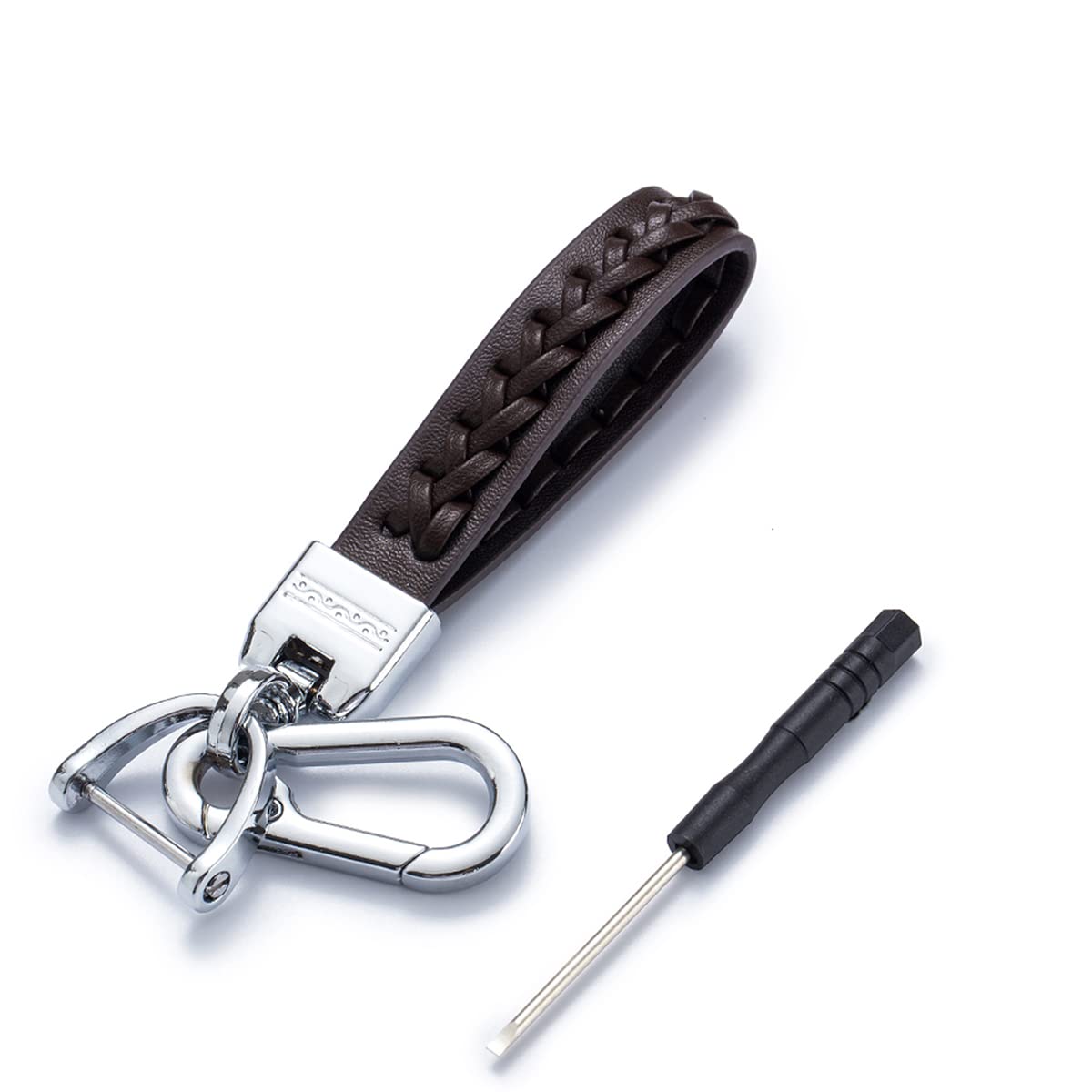 Universal PU Leather Keychain for Men & Women - Durable Metal Car Key Ring Holder - Perfect for Car Keys, House Keys & Gift Giving