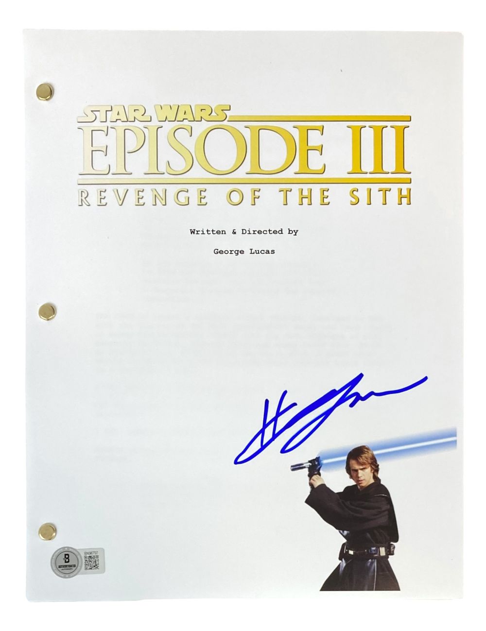 Hayden Christensen Autographed Star Wars Revenge of The Sith Movie Script - Authentic Signed Memorabilia for Collectors & Fans - Perfect for Display in Home Theater or Star Wars Themed Room