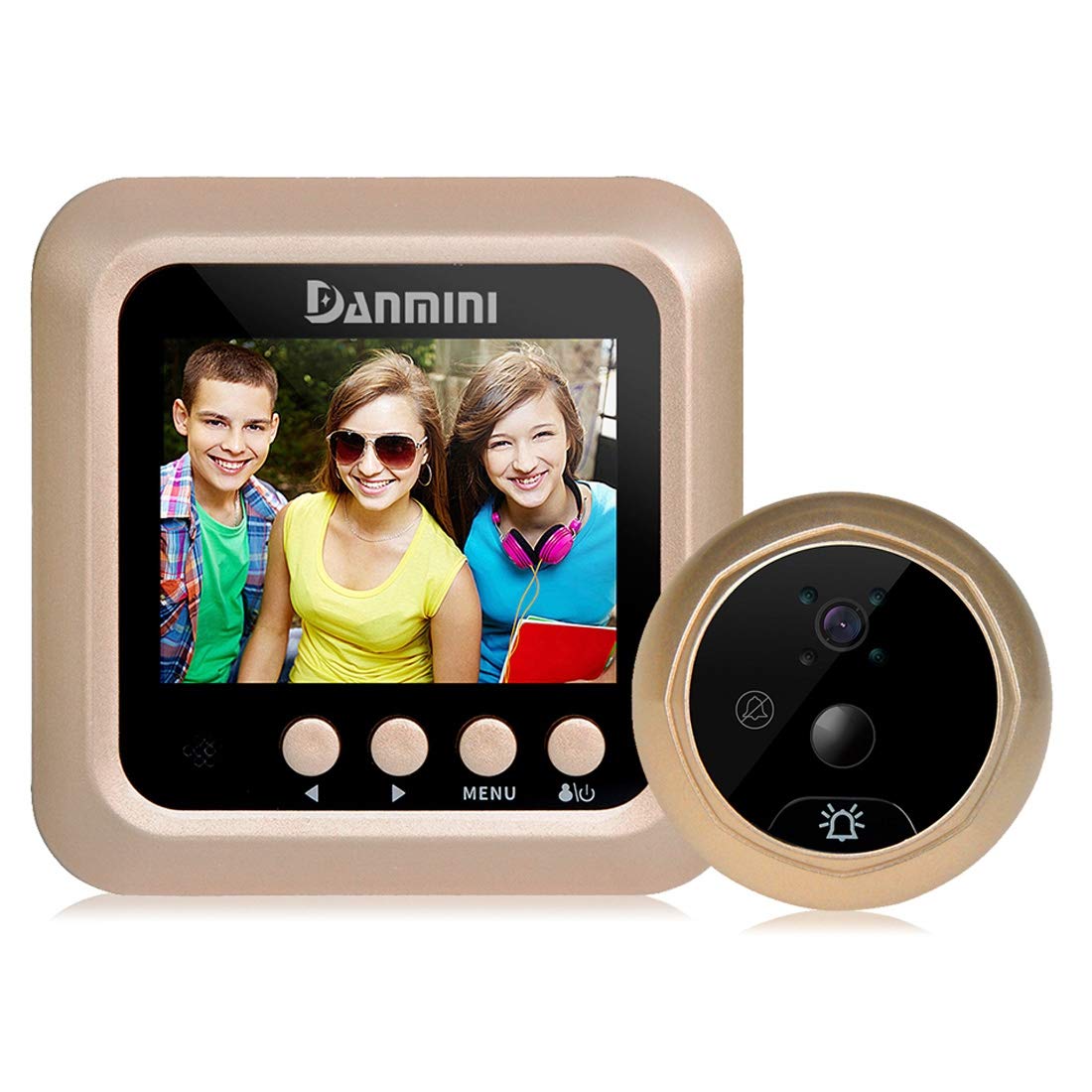 DINGXUEMEI DXM Multifunctional Danmini Q5 PIR 2.4 Inch Screen 2.0MP Security Camera - Peephole Viewer with Night Vision, Motion Detection, Body Sensor & Video Recording (Black) - Ideal for Apartment Doors, Home Security & Smart Monitoring