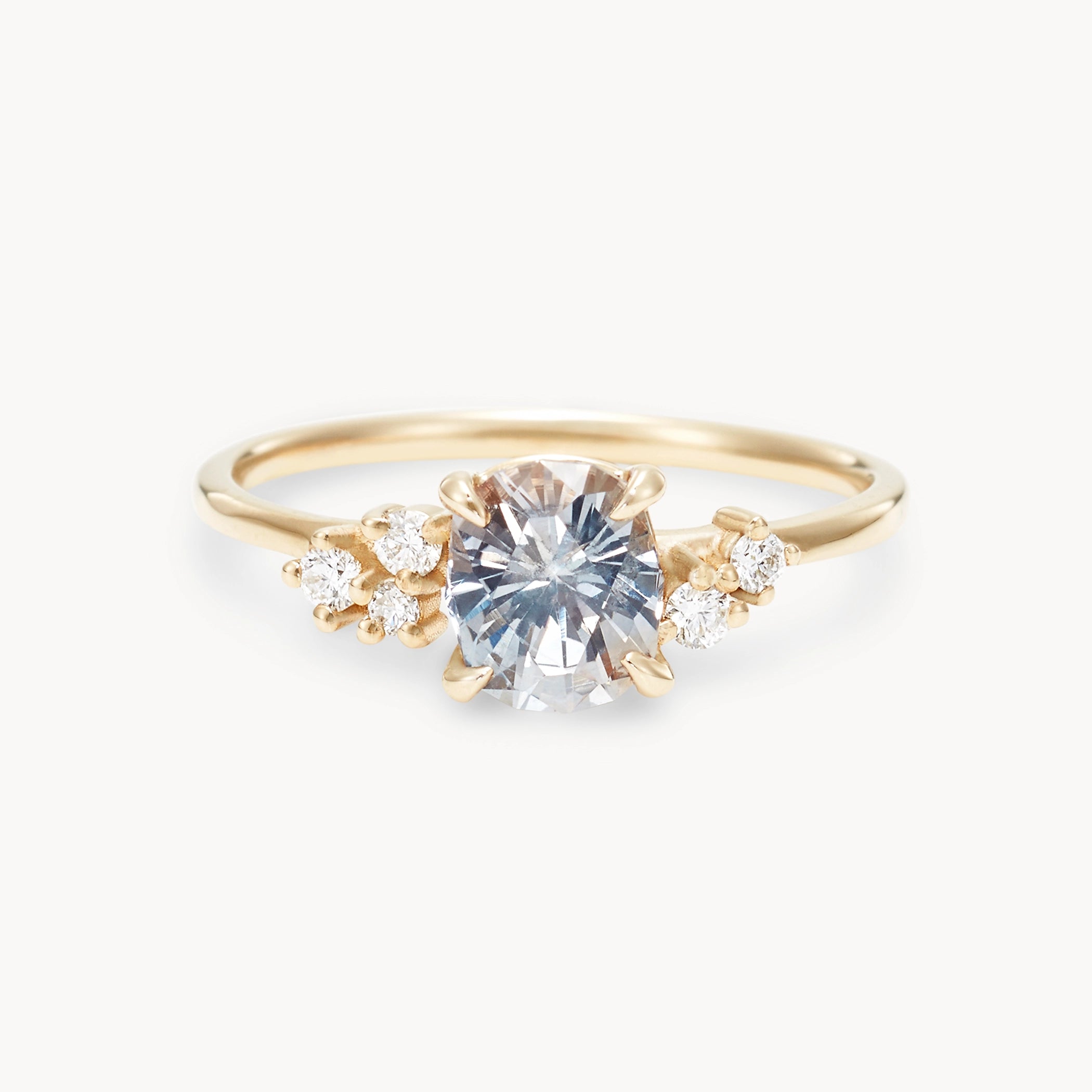 Fleur The One Unique Engagement Ring - 14K Yellow Gold, Oval Sapphire & Brilliant Diamonds | Perfect for Proposals, Anniversaries & Romantic Gifts