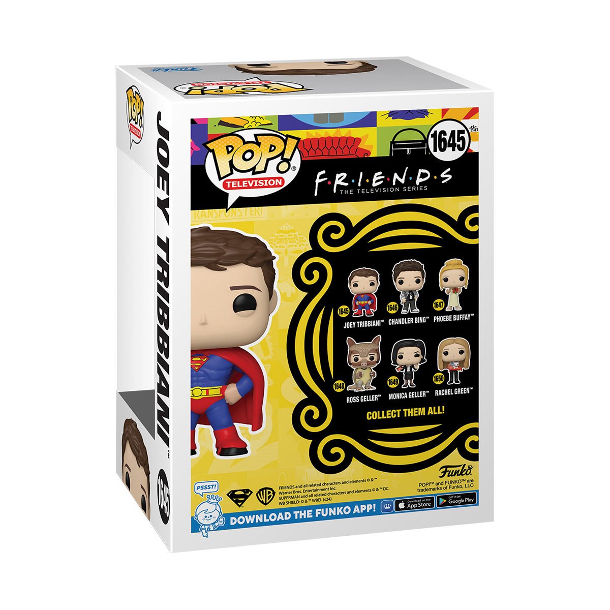 Friends Joey Tribbiani Superman Funko Pop! Vinyl Figure #1645 - Collectible TV Show Merchandise for Fans & Gift for Sitcom Lovers - Perfect for Display, Gifting & Pop Culture Collections