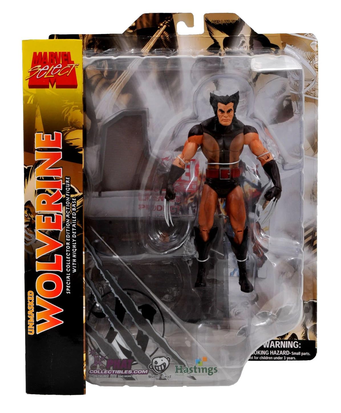 Marvel Select Unmasked Wolverine Action Figure - Diamond Select Toys - Collectible Marvel Comics Superhero Statue for Display & Gifts