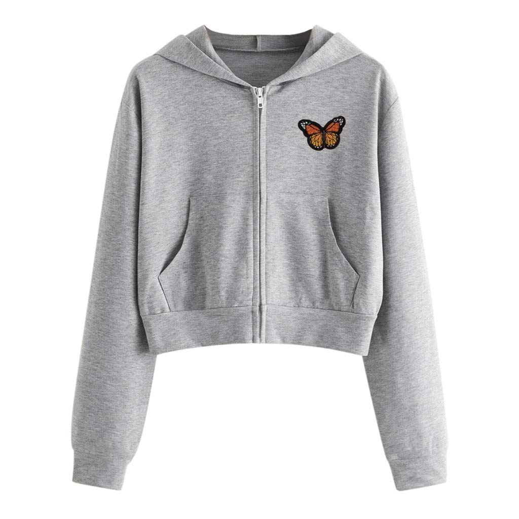 Pink Zip Up Cropped Hoodie Jacket for Women - COOKI Basic Long Sleeve Pullover Sweatshirt | Casual Streetwear, Gym Wear & Teen Girls Fashion Top