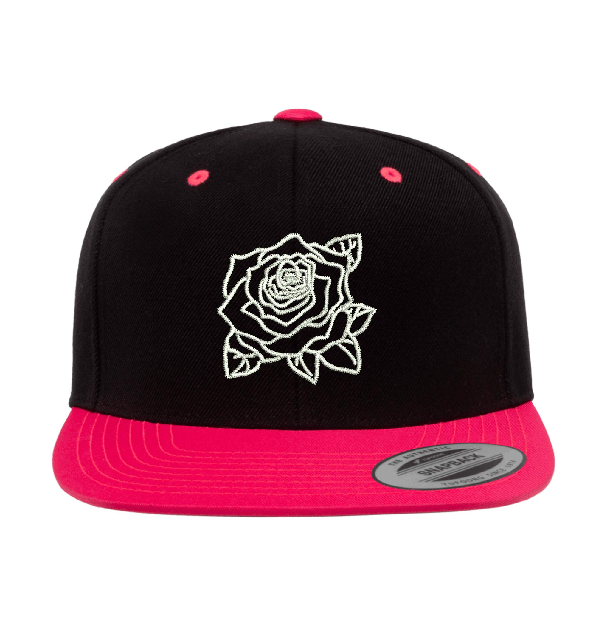 Rose Stem Flat Bill Snapback Hat - Unisex Baseball Cap with Floral Design for Men & Women | Perfect for Outdoor Activities, Gardening, and Fashion Accessories