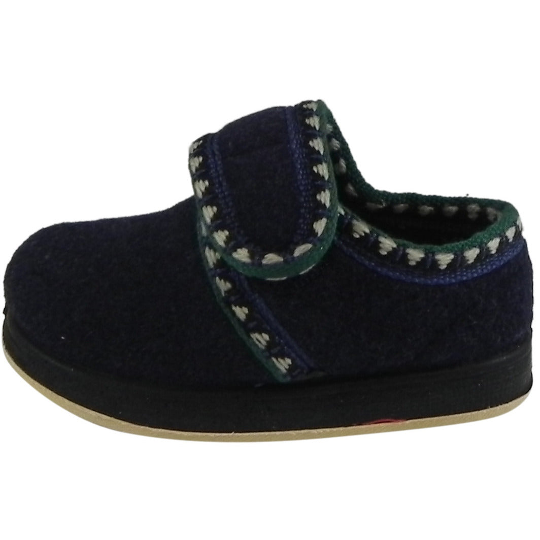 Foamtreads Boys Girls Rocket Navy Wool Slippers - Soft Indoor House Shoes for Kids - Perfect for Winter, Home, School & Playtime Comfort