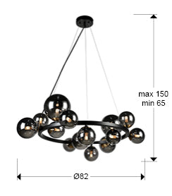Astros Centre Ceiling Light in Matt Black & Polished Brass - Modern Lighting Fixture for Living Room, Bedroom, and Dining Room
