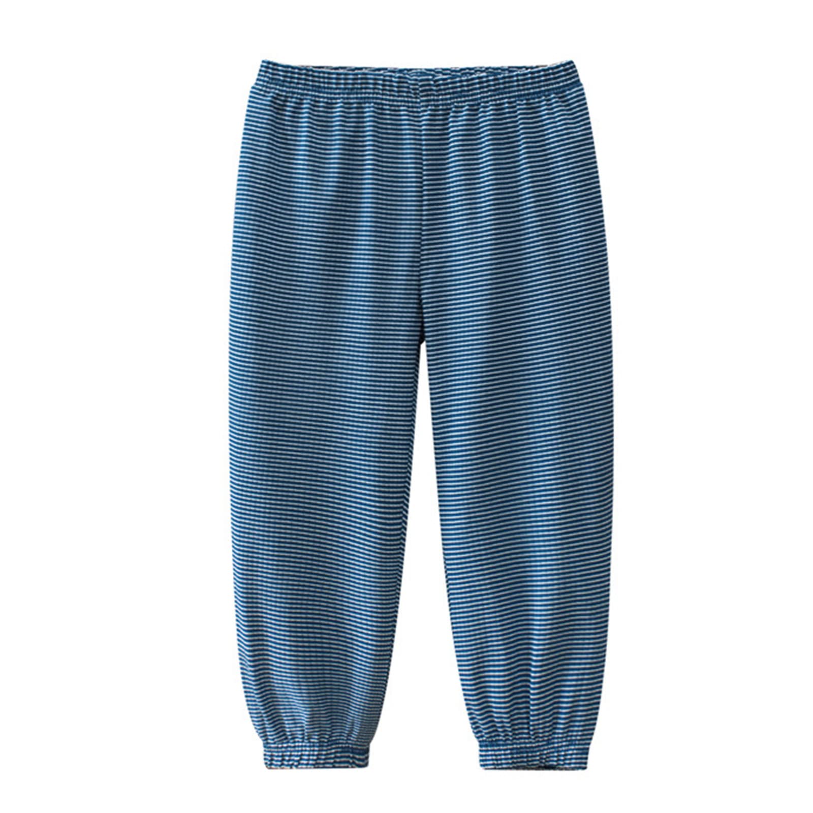 **Boys' Cotton Striped Jogger Pants - Elastic Waist Pull-On Sweatpants for Toddlers & Kids - Comfortable Casual Playwear for Daily Wear, Playdates & Outdoor Activities**