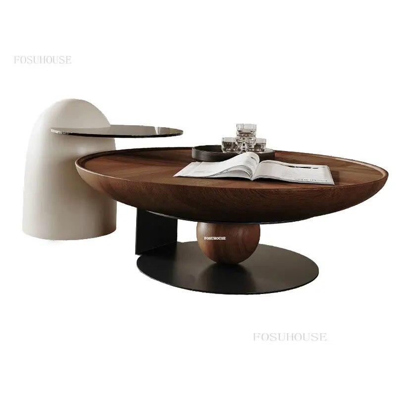 Italian Solid Wood Coffee Table - Rustic Modern Living Room Furniture for Small Spaces, Home Decor & Farmhouse Style
