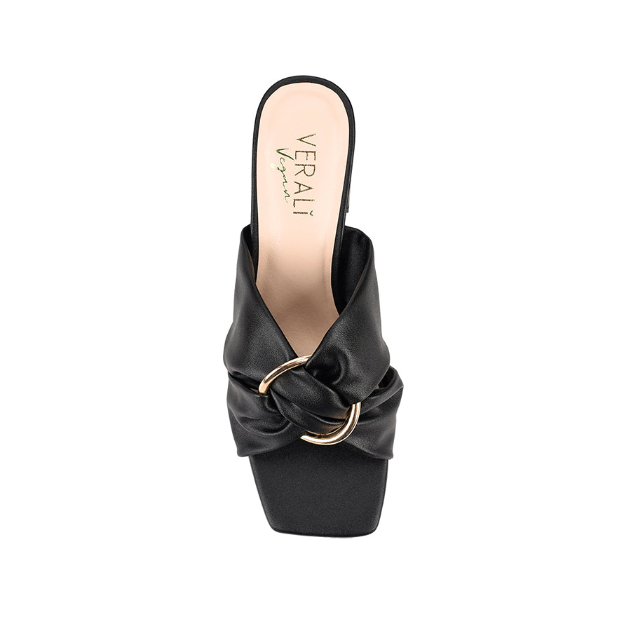 Stamos Women's Block Heel Mules - Comfortable Slip-On Shoes for Work & Casual Wear - Black