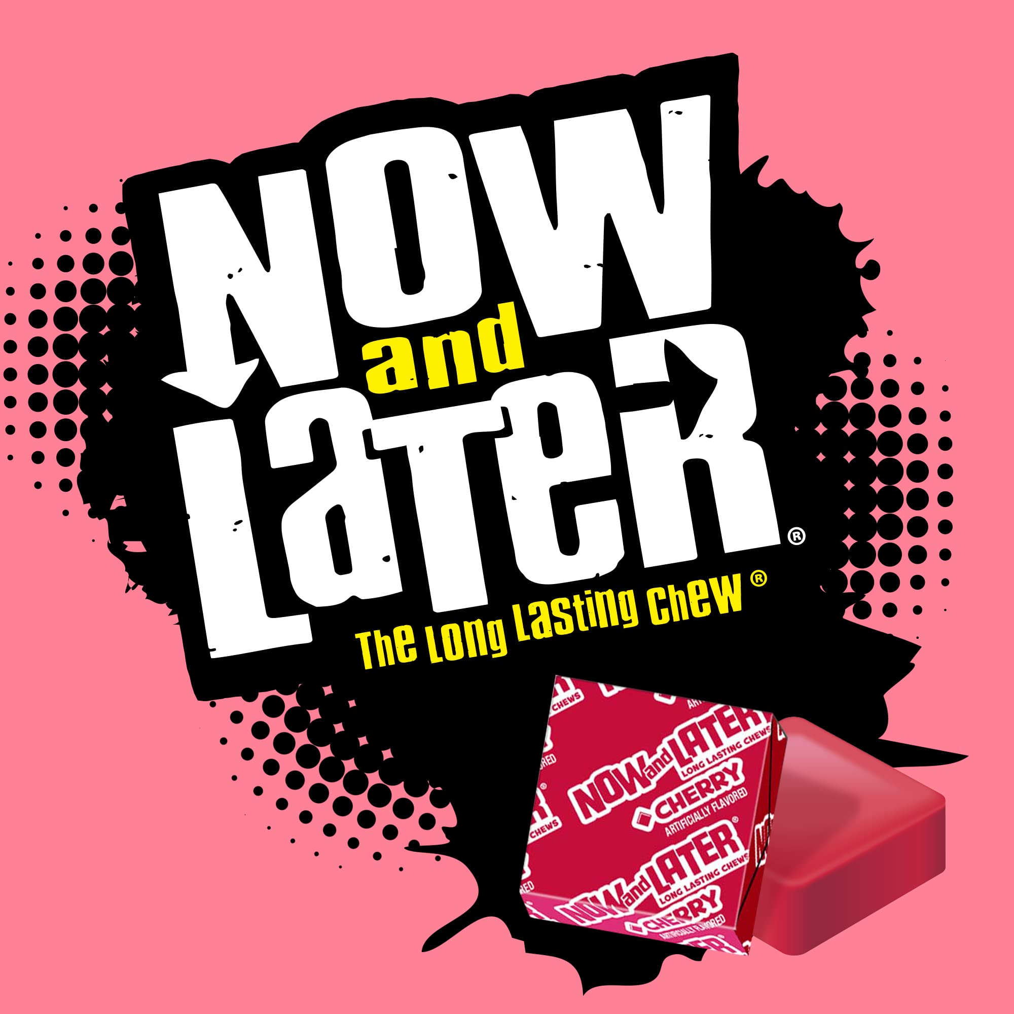Now and Later Giant Chewy Original Mix Fruit Candy - 38oz Bulk Tub | Long-Lasting Chewy Candy for Parties, Halloween Treats & Office Snacks