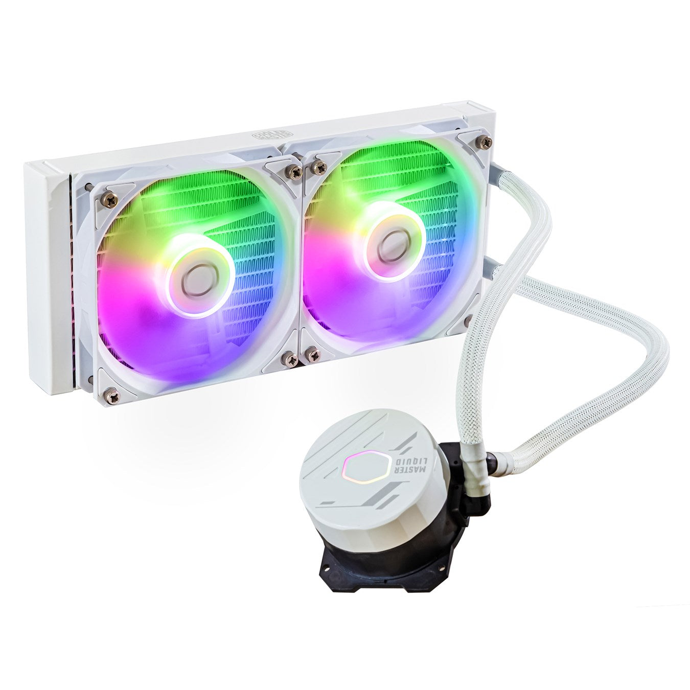 Cooler Master MasterLiquid 240L Core ARGB White - 240mm All-in-One Liquid CPU Cooler with Addressable RGB Lighting for Gaming PC, Workstation, and High-Performance Computer Builds