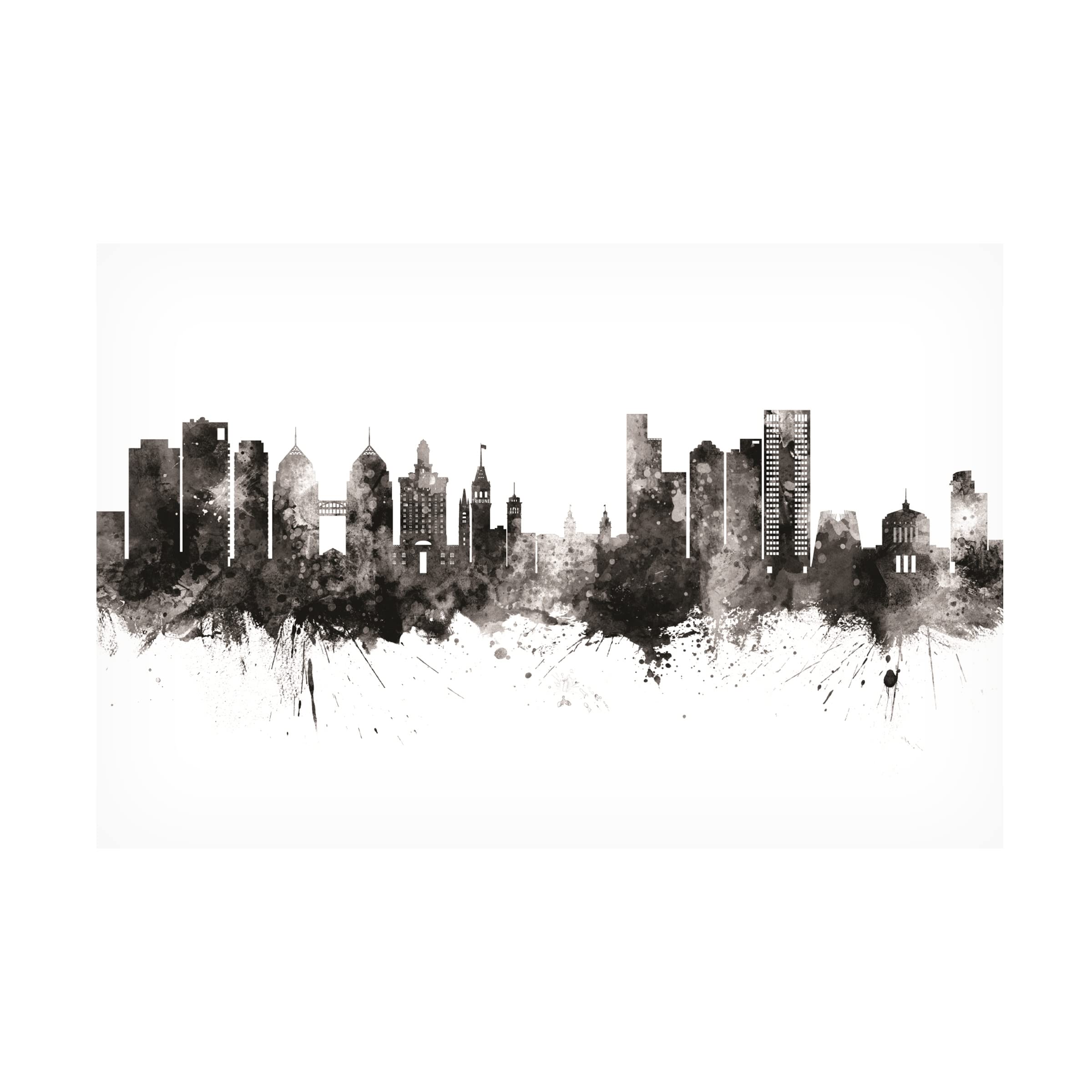 Michael Tompsett Oakland California Skyline Canvas Art Print - Modern Wall Decor for Living Room, Bedroom & Office - Trademark Fine Art Collection