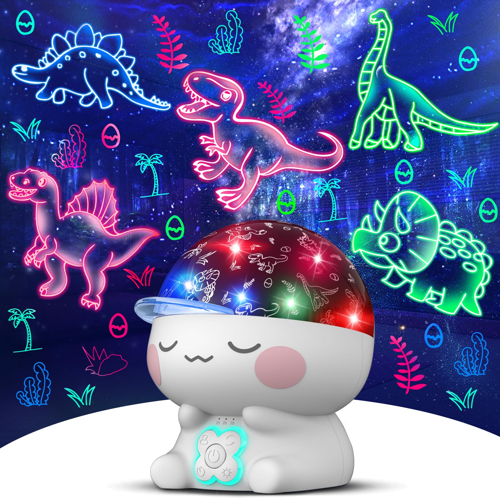 Dinosaur Night Light for Kids - Dino Projector Toy with LED Projection, Perfect as Birthday Christmas Holiday Gifts for Boys & Girls | Bedroom Decor, Nursery Nightlight, Kids Room Accessories