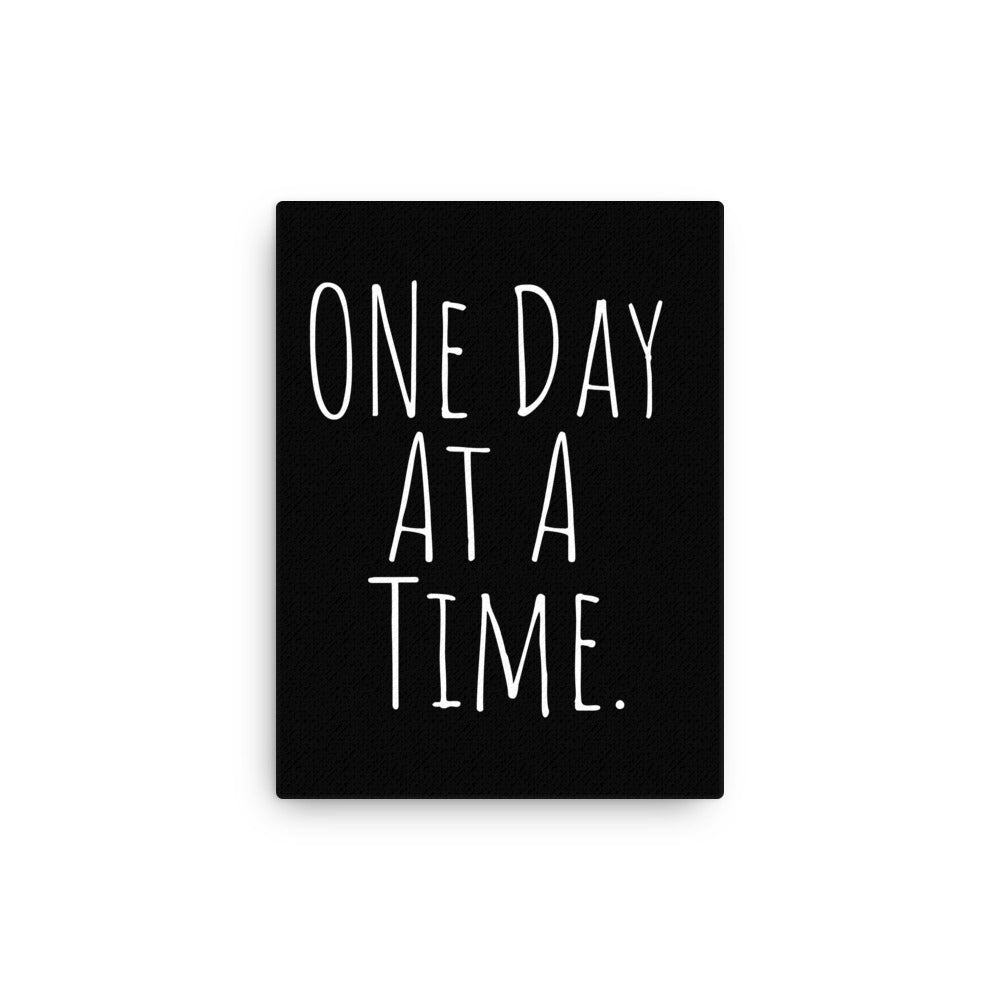 One Day at a Time Canvas - Motivational Recovery & Mindfulness Wall Art Decor for Home, Office, or Therapy Room - Perfect for Addiction Recovery, Mental Health Awareness & Daily Inspiration