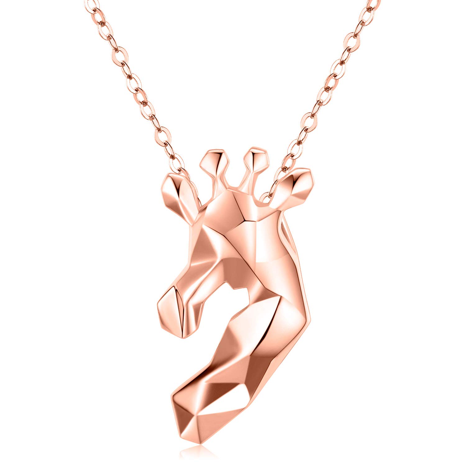 925 Sterling Silver Origami Giraffe Pendant Necklace - Unique Mother's Day Gift for Women, Girlfriend Birthday Present - Perfect for Casual Wear, Date Nights & Special Occasions