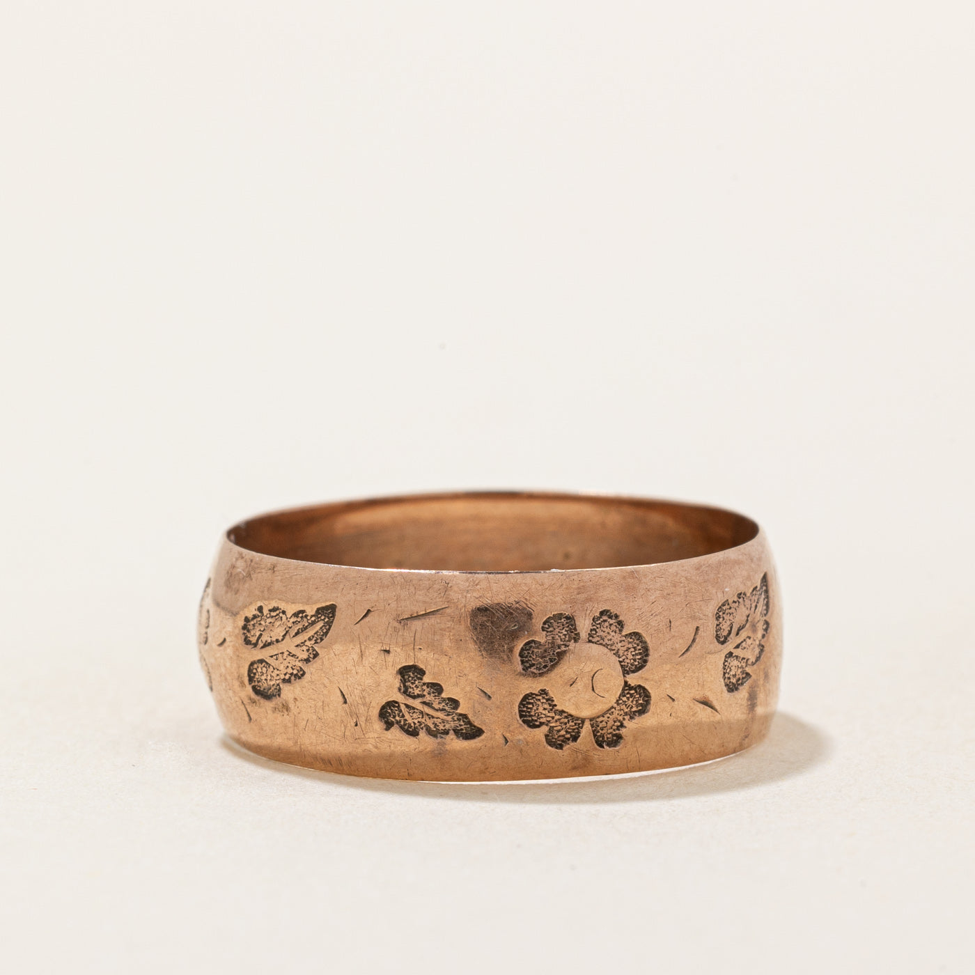10K Yellow Gold Floral Leaf Ring for Women - Size 7.75 - Elegant Nature-Inspired Jewelry for Everyday Wear, Gift Giving & Special Occasions
