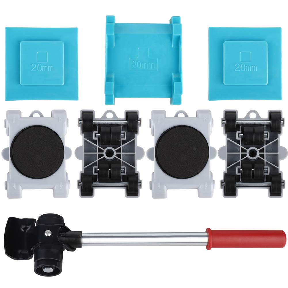 Lazyspace 8-Pack Heavy Duty Furniture Sliders with 4 Wheels - 360 Degree Rotatable Pads for Sofas, Refrigerators & Home Appliances | Easy & Safe Moving Tool for Hardwood Floors & Carpet | Perfect for Home, Office & Apartment Relocation